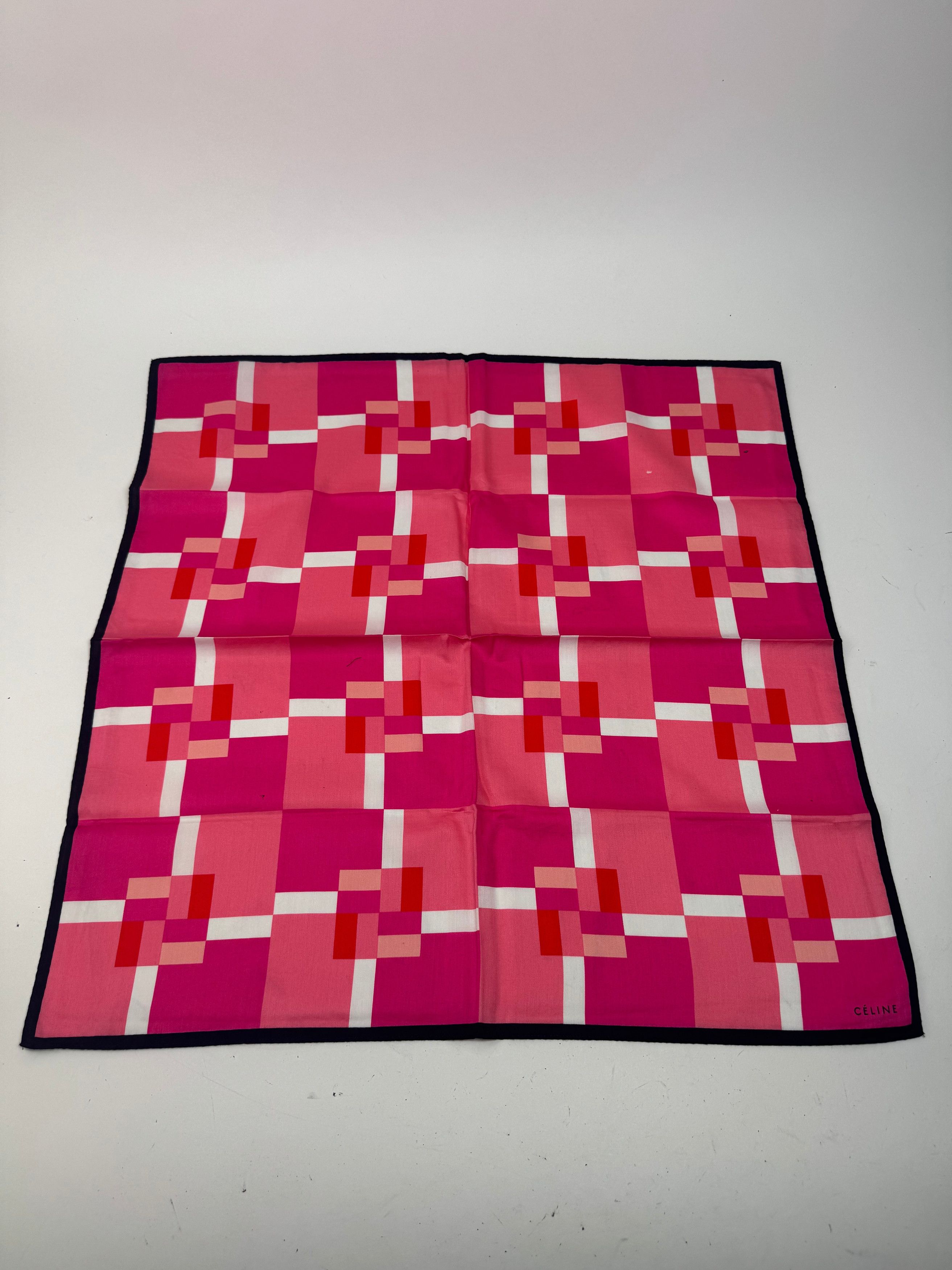 Celine Vintage Scarf pink red white Size ONE SIZE - 9 Thumbnail