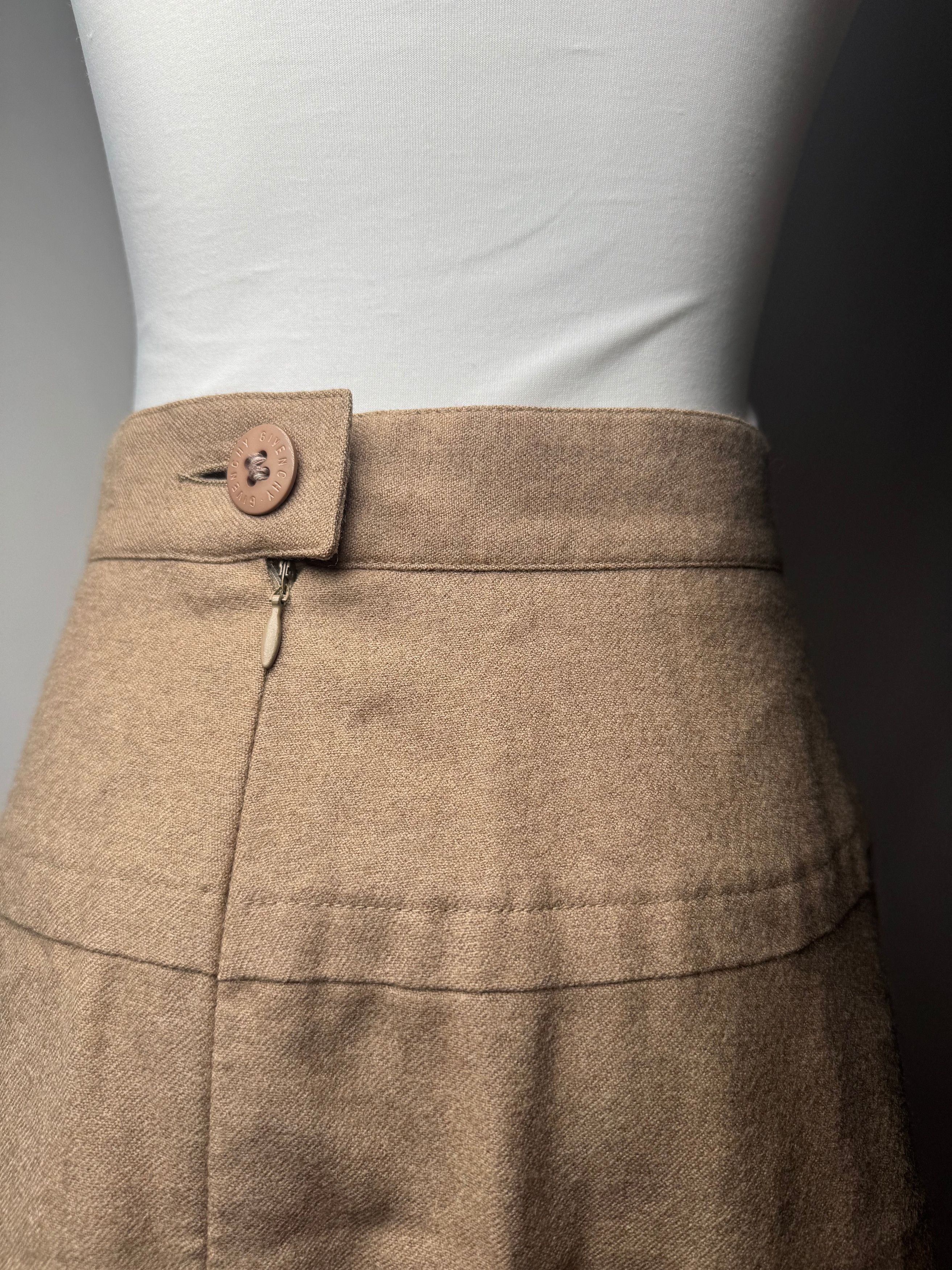 Givenchy Vintage Wool Skirt M Brown Size 30" / US 8 / IT 44 - 15 Thumbnail