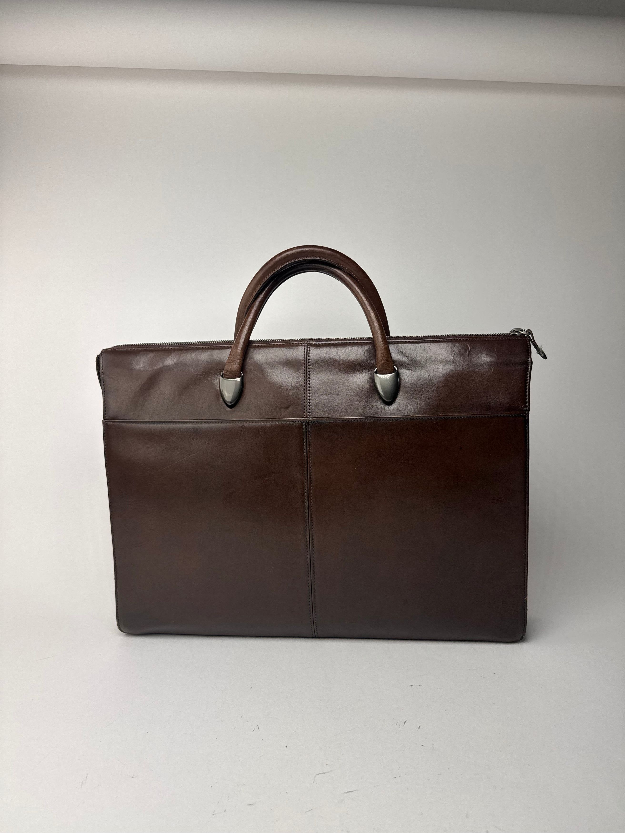 Issey Miyake Vintage Leather Bag Brown Size ONE SIZE - 8 Thumbnail