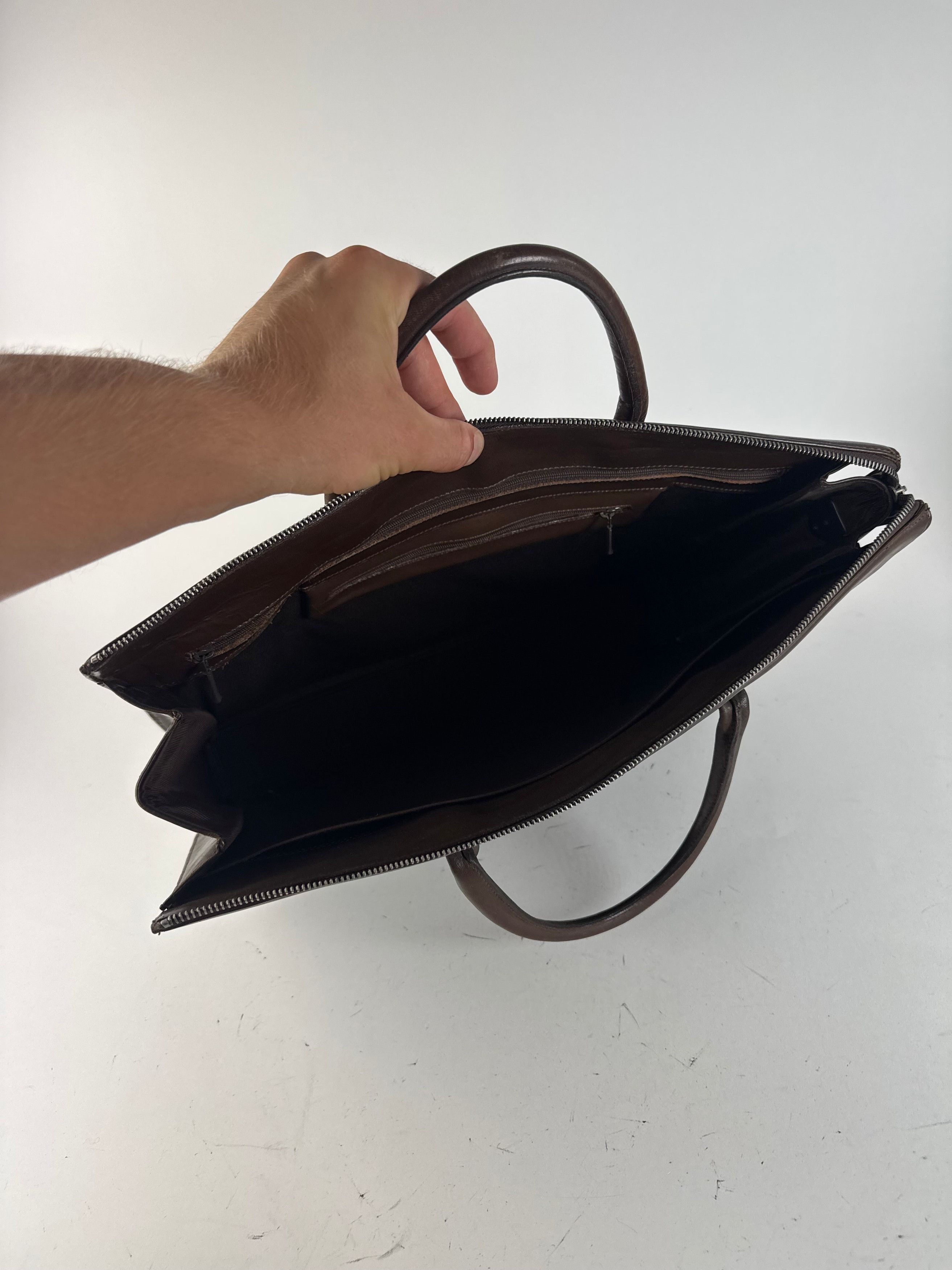 Issey Miyake Vintage Leather Bag Brown Size ONE SIZE - 5 Thumbnail