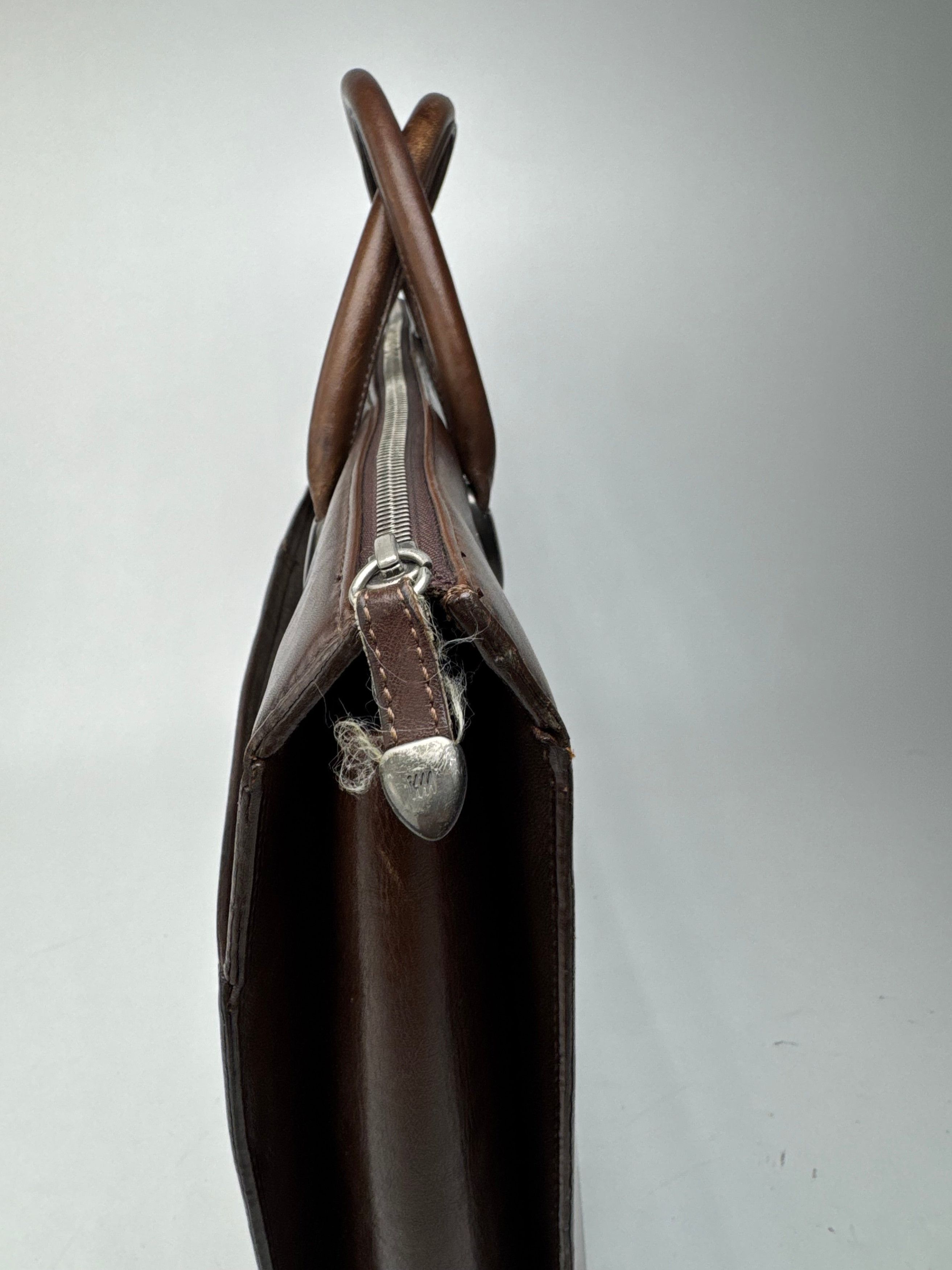 Issey Miyake Vintage Leather Bag Brown Size ONE SIZE - 9 Thumbnail