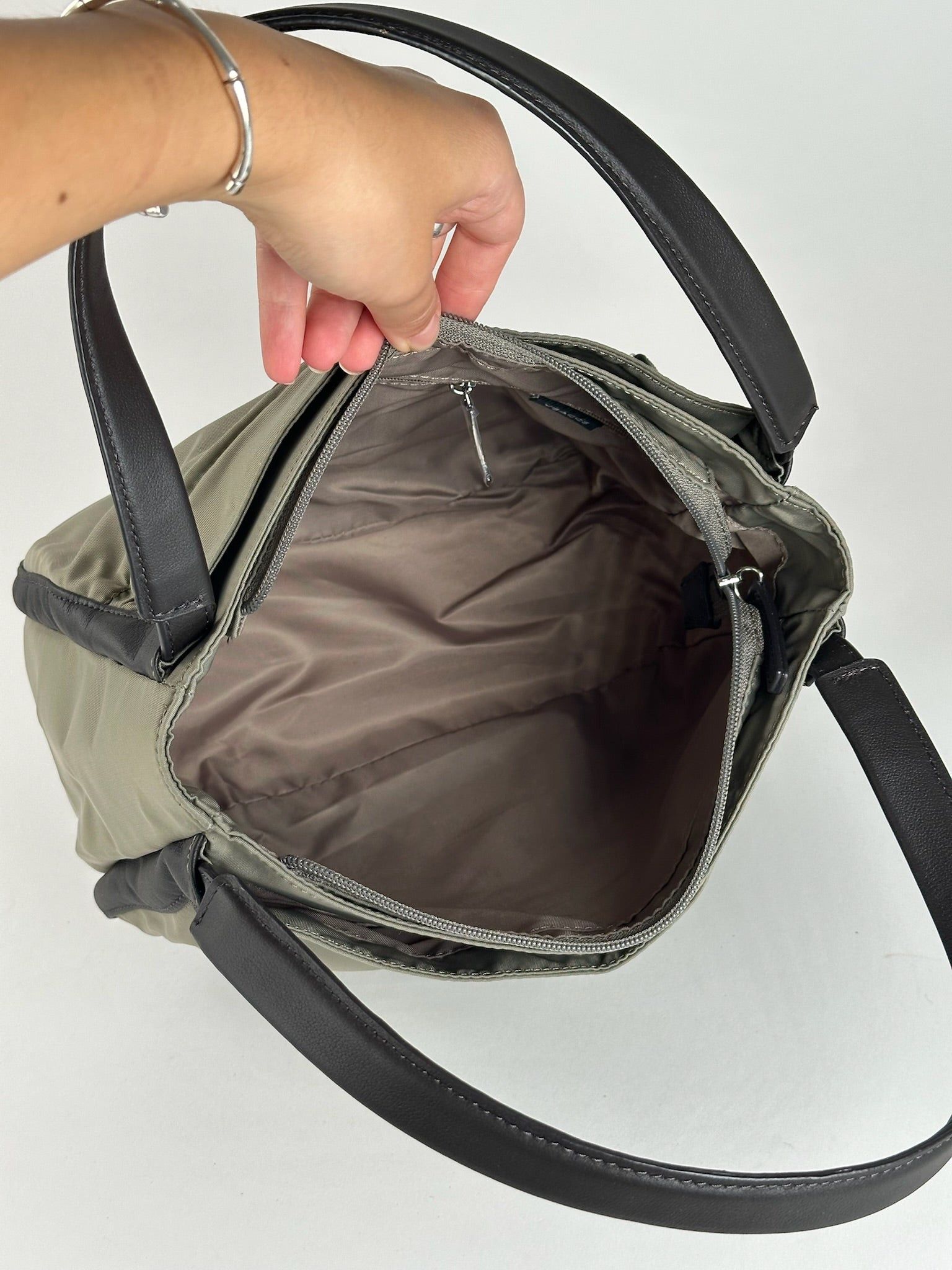 Yohji Yamamoto Vintage Polyester Leather Bag Grey Black Size ONE SIZE - 10 Thumbnail