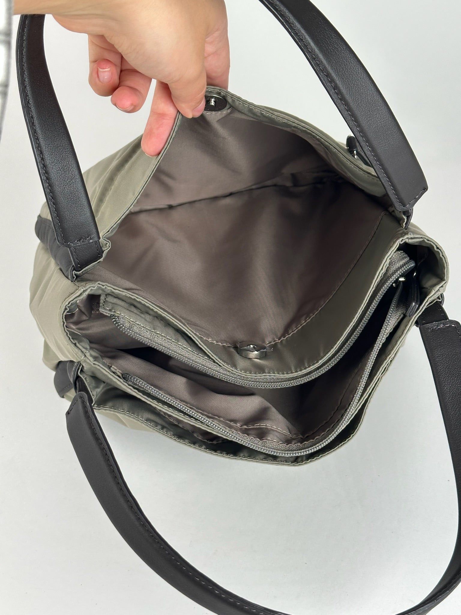 Yohji Yamamoto Vintage Polyester Leather Bag Grey Black Size ONE SIZE - 3 Thumbnail