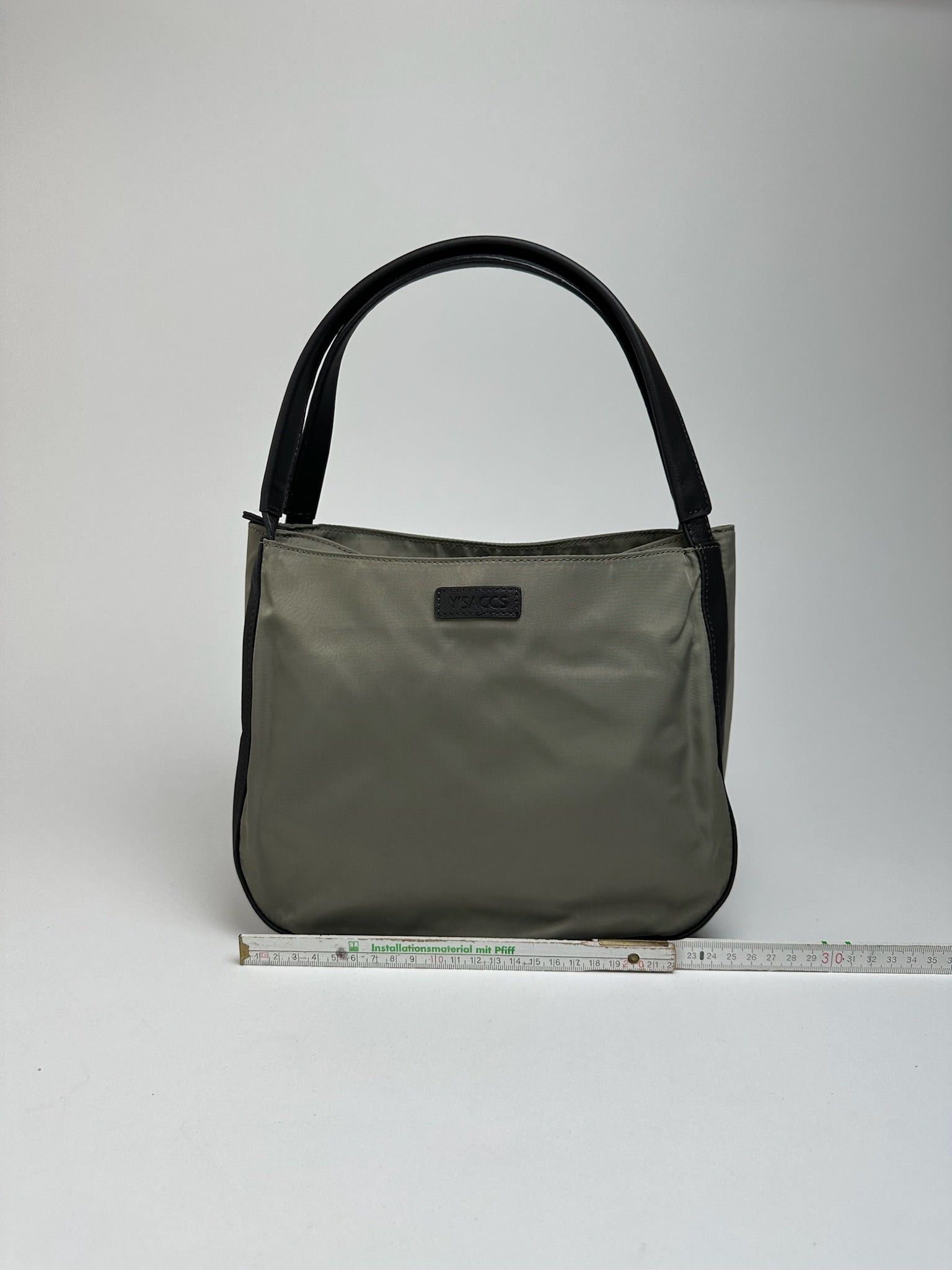Yohji Yamamoto Vintage Polyester Leather Bag Grey Black Size ONE SIZE - 13 Thumbnail