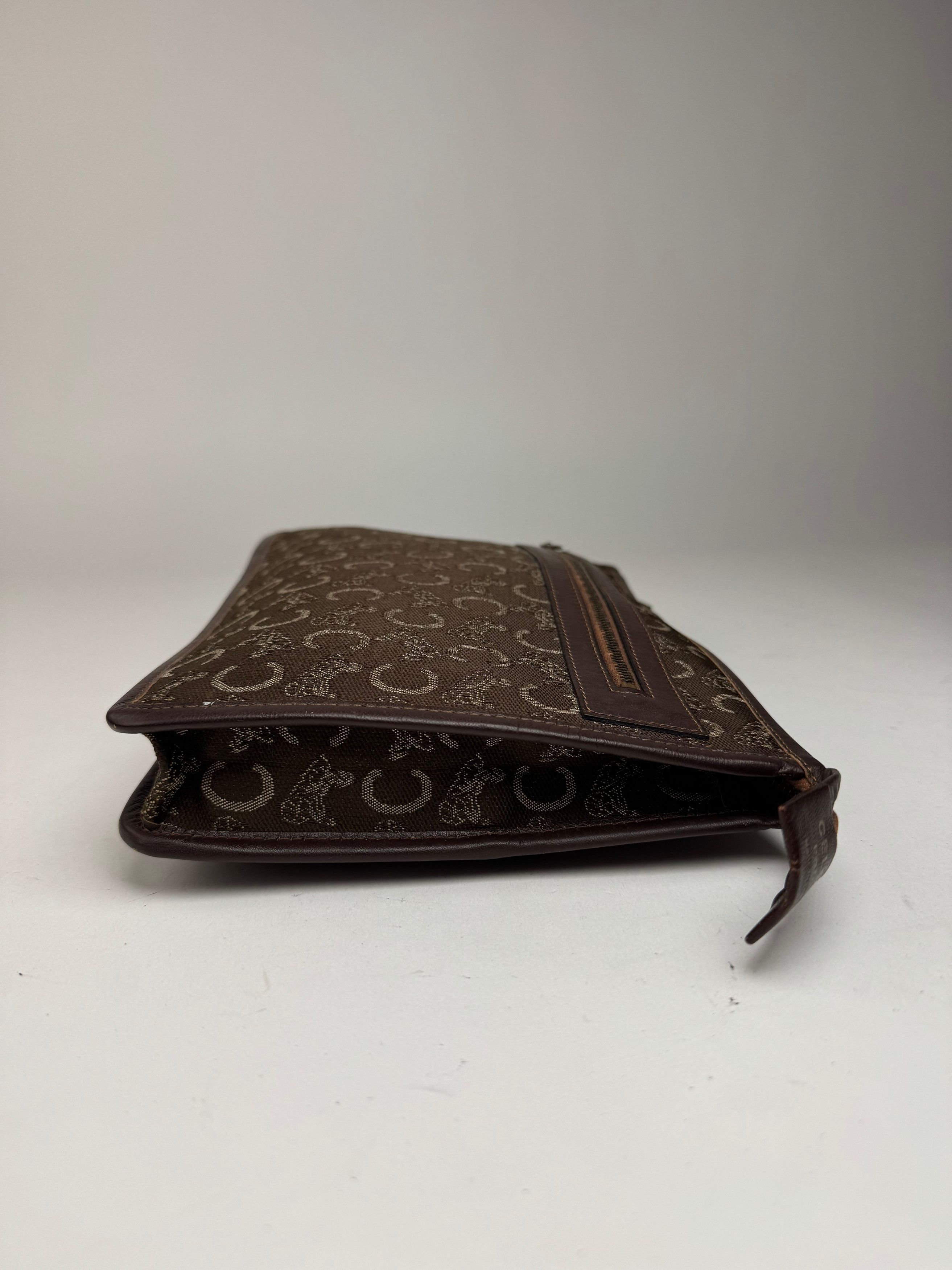 Vintage Monogram Clutch brown white