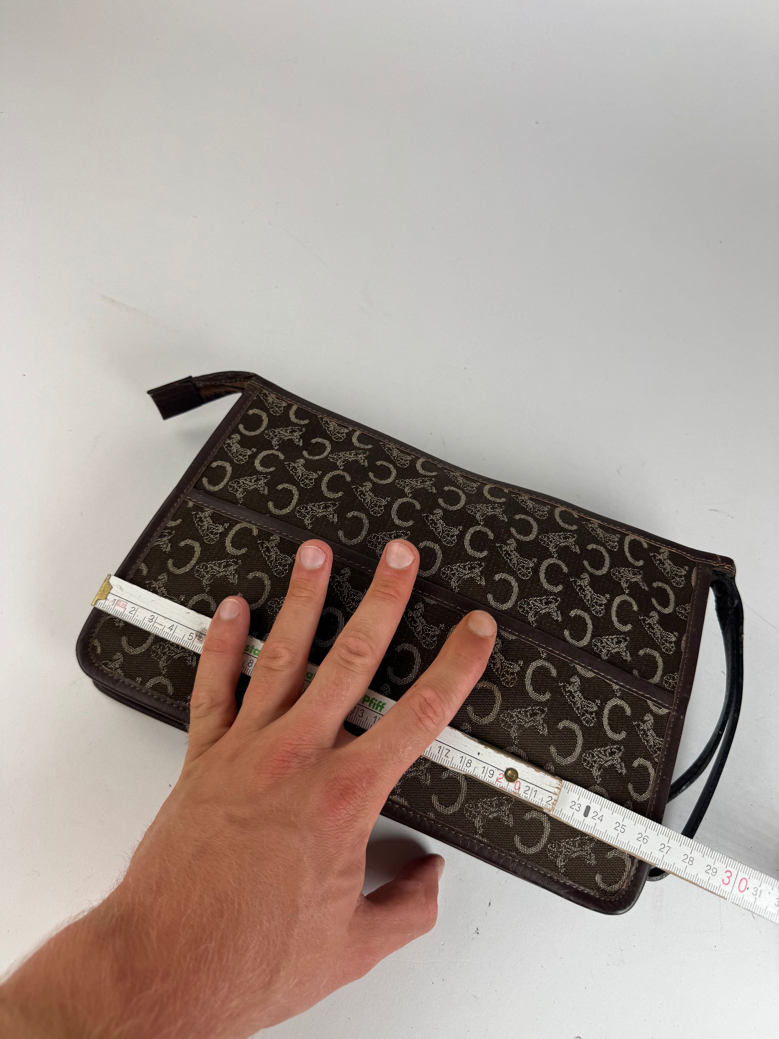 Vintage Monogram Clutch brown white