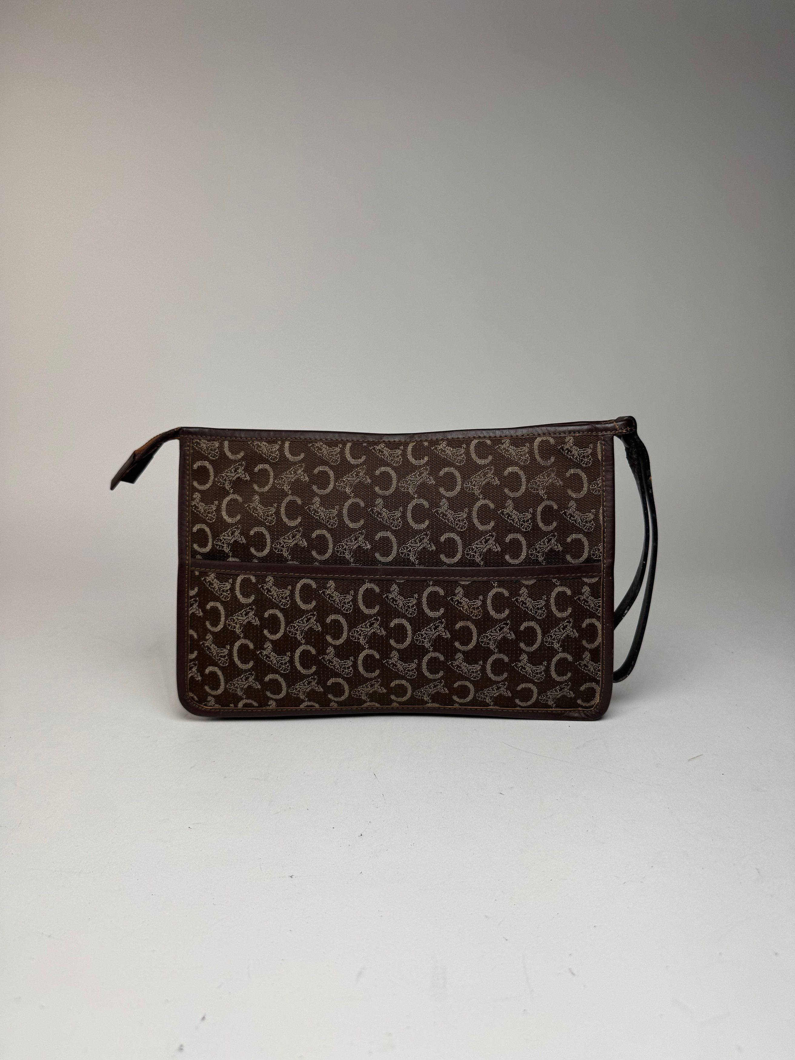 Vintage Monogram Clutch brown white