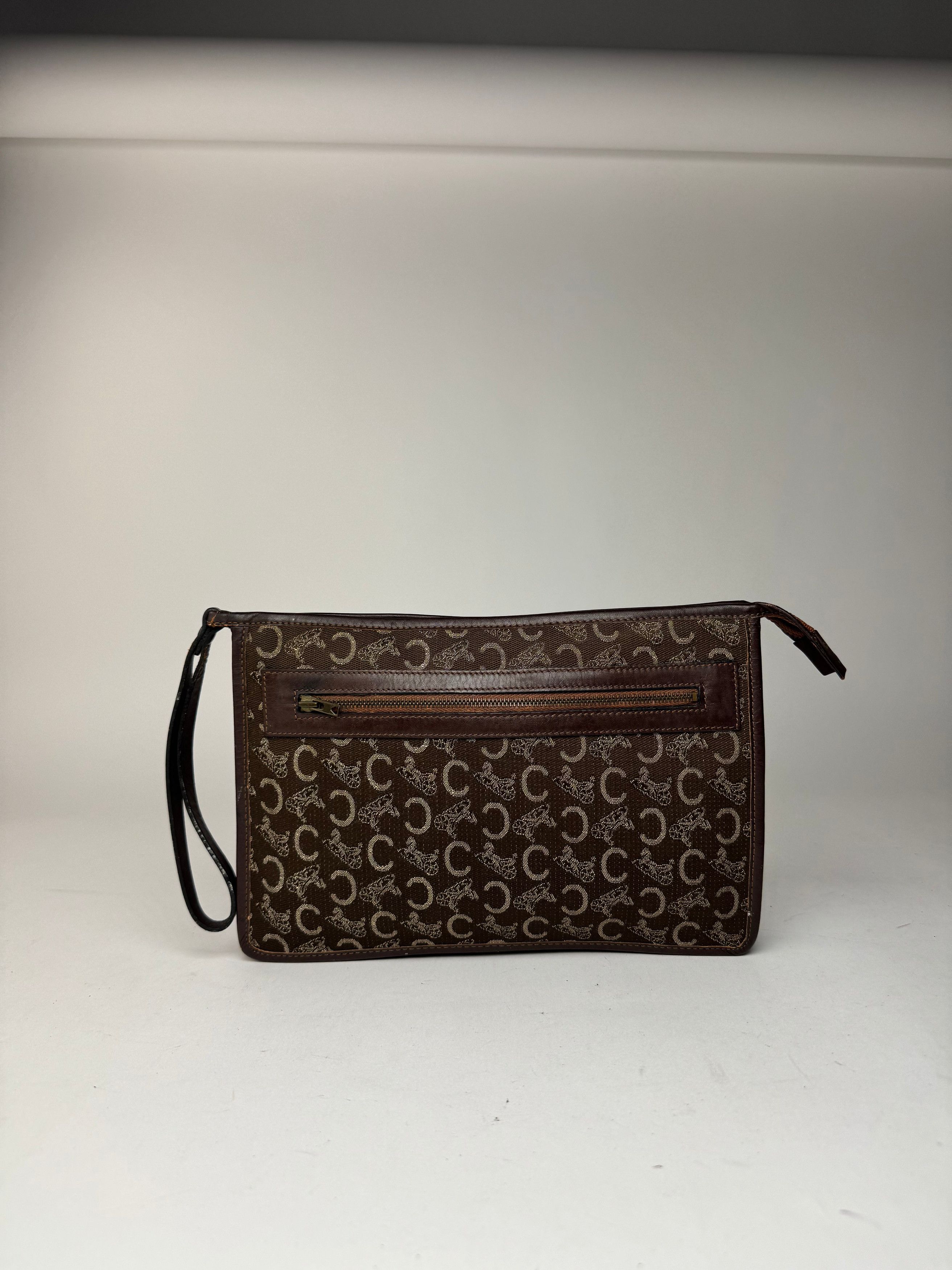 Vintage Monogram Clutch brown white