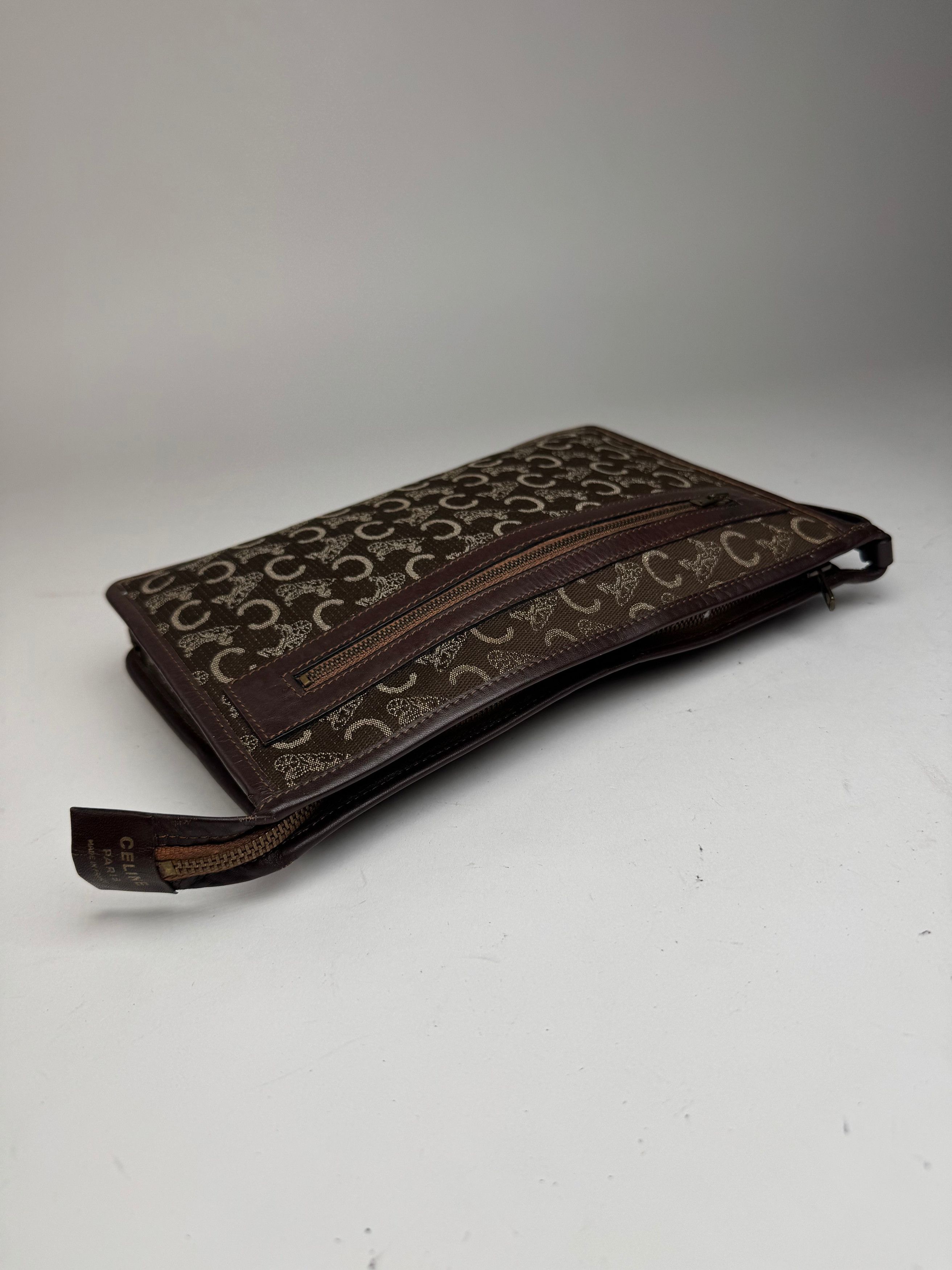 Vintage Monogram Clutch brown white