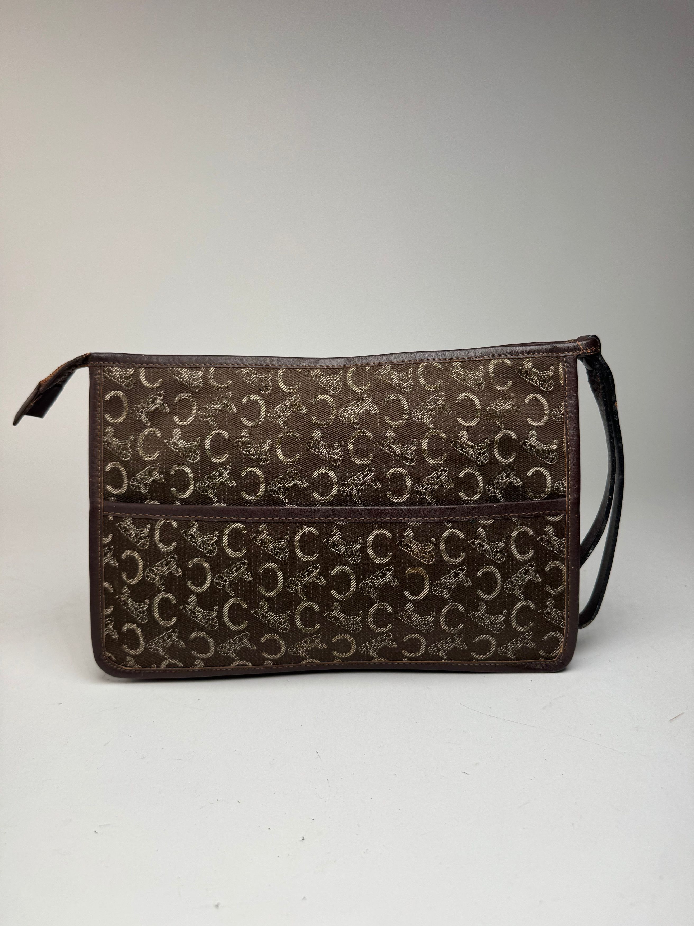 Vintage Monogram Clutch brown white