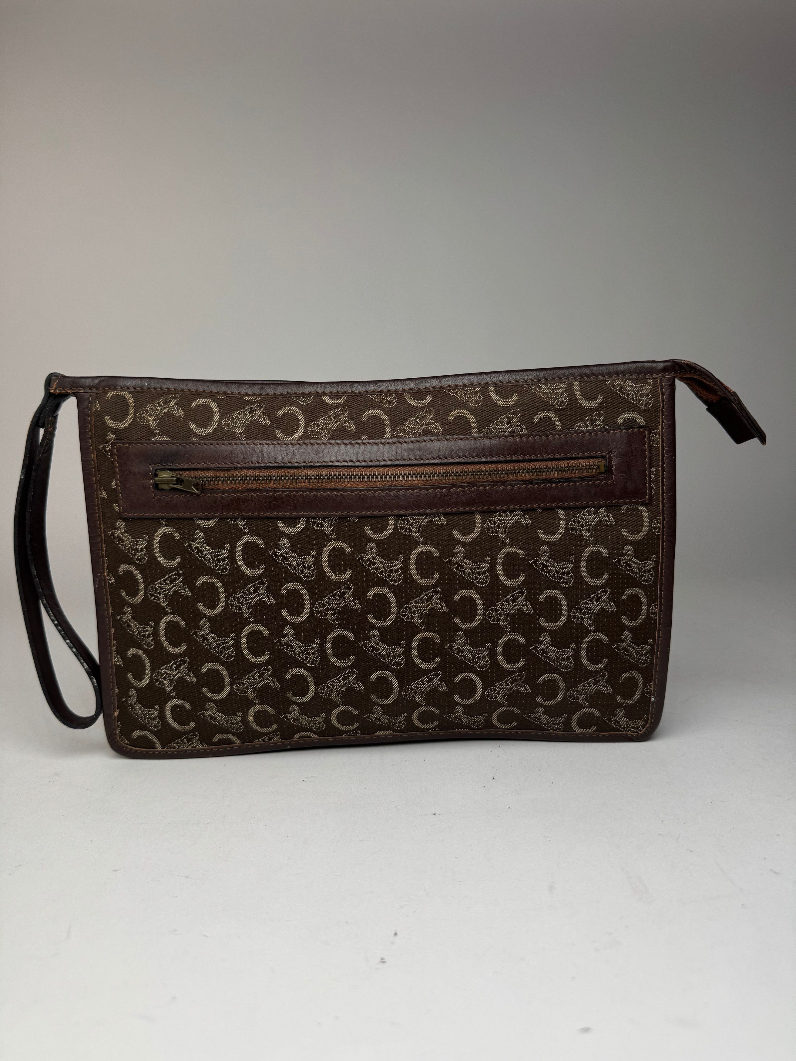 Vintage Monogram Clutch brown white