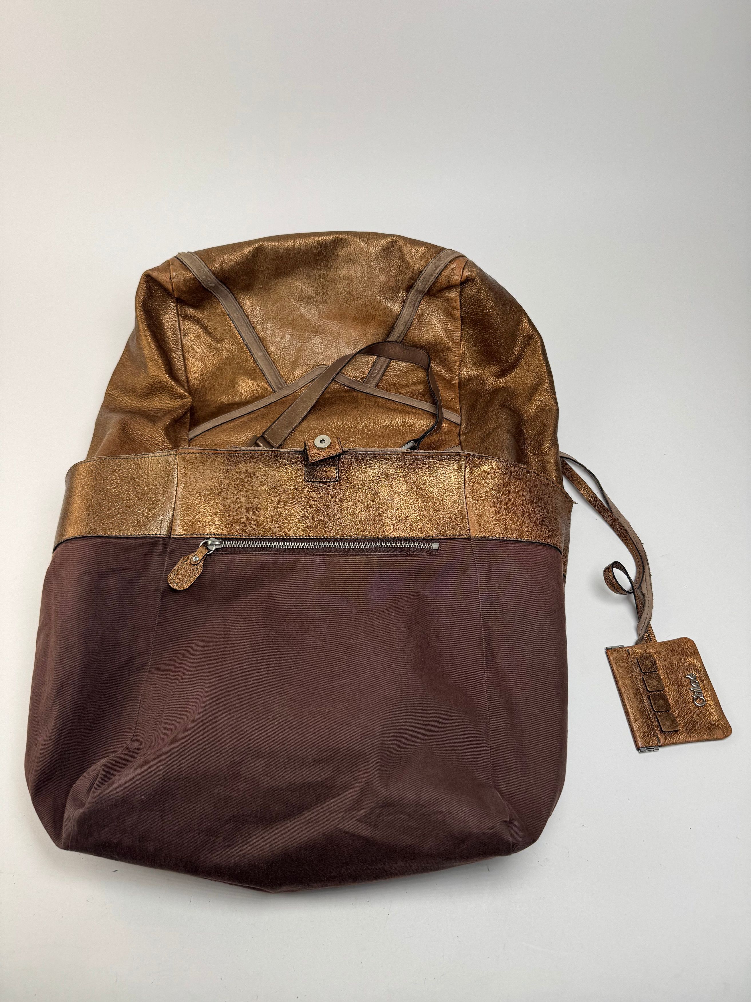 Chloe Vintage Gold Brown leather shopper metallic Size ONE SIZE - 3 Thumbnail