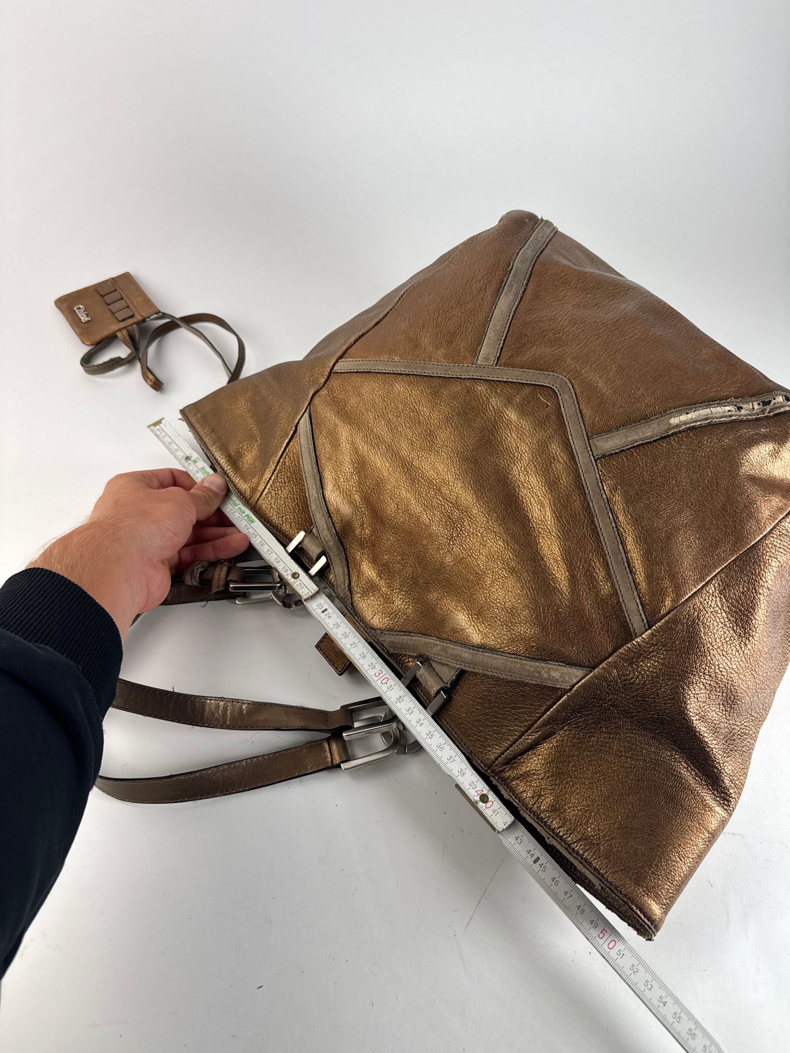 Chloe Vintage Gold Brown leather shopper metallic Size ONE SIZE - 11 Thumbnail