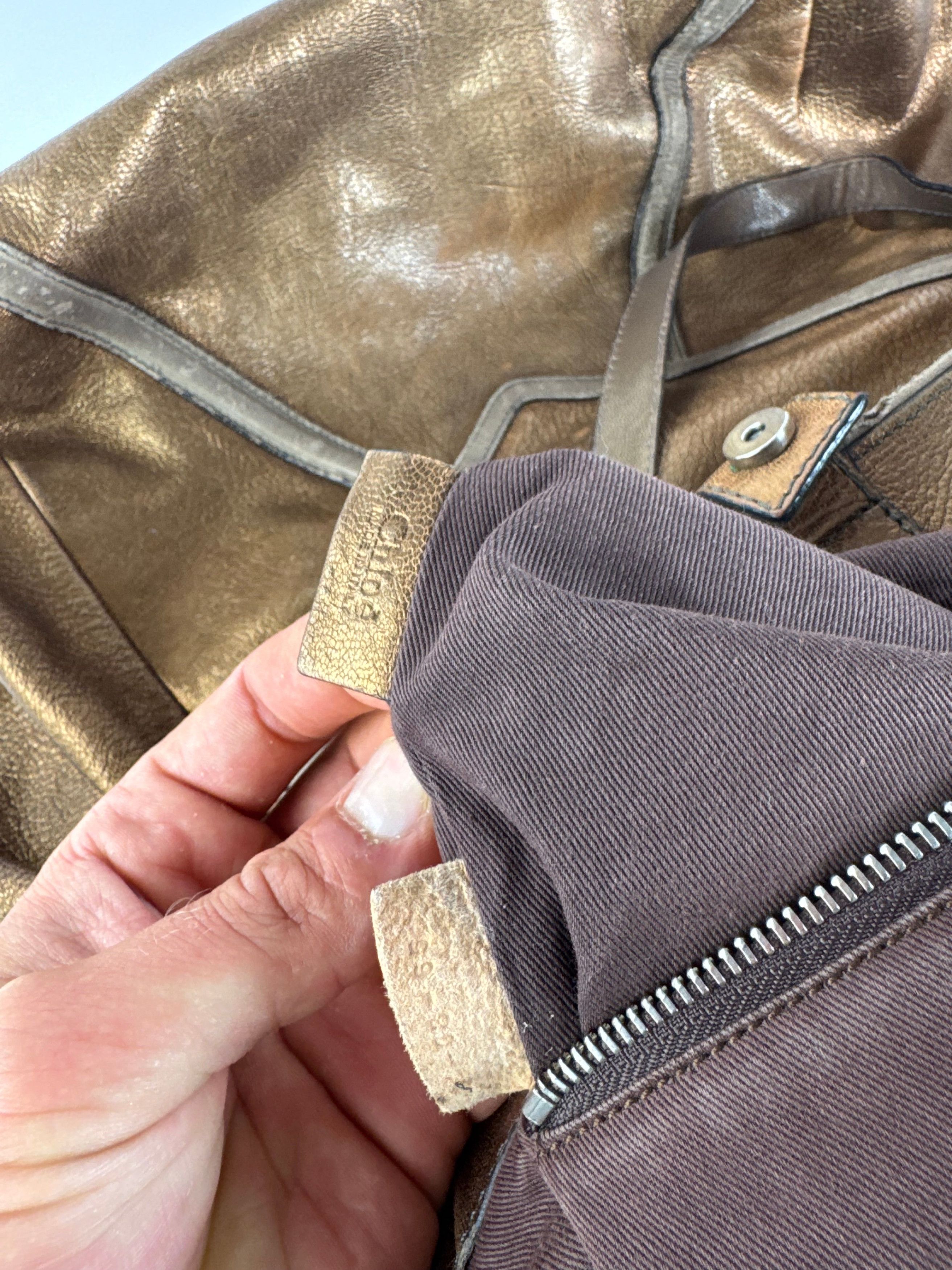 Chloe Vintage Gold Brown leather shopper metallic Size ONE SIZE - 5 Thumbnail