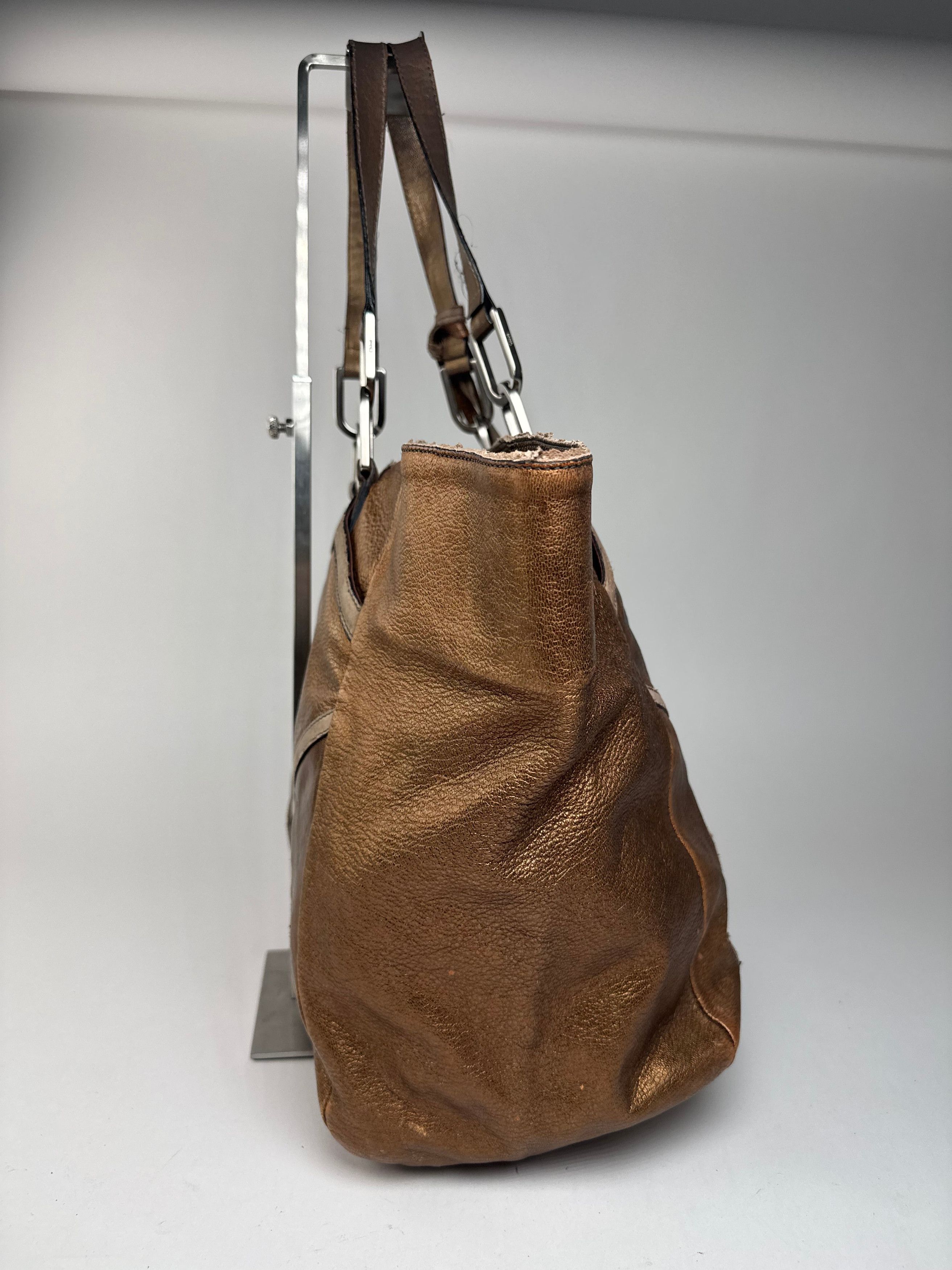 Chloe Vintage Gold Brown leather shopper metallic Size ONE SIZE - 7 Thumbnail