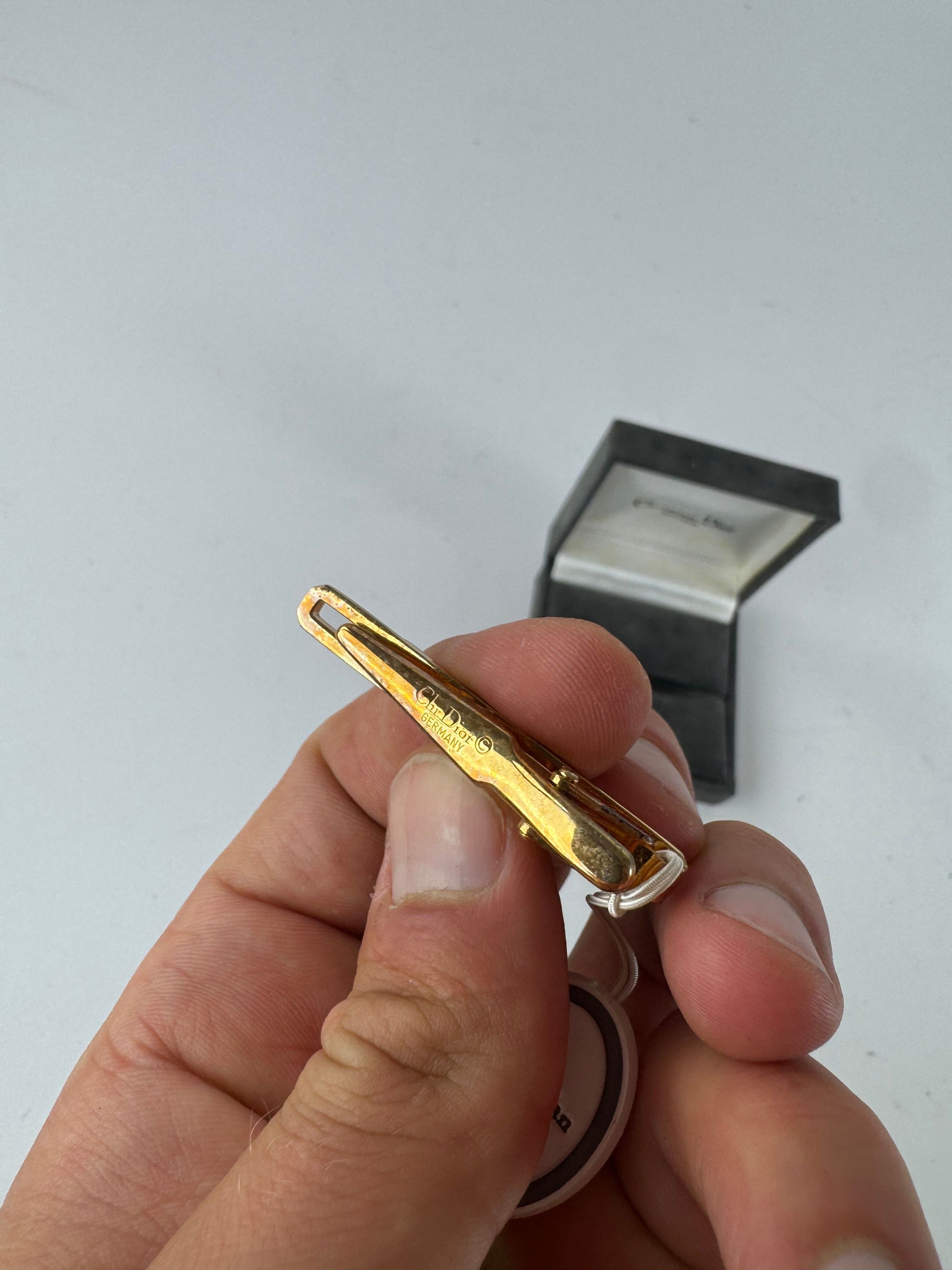 Dior Vintage steel money Tie clamp golden Size ONE SIZE - 4 Thumbnail