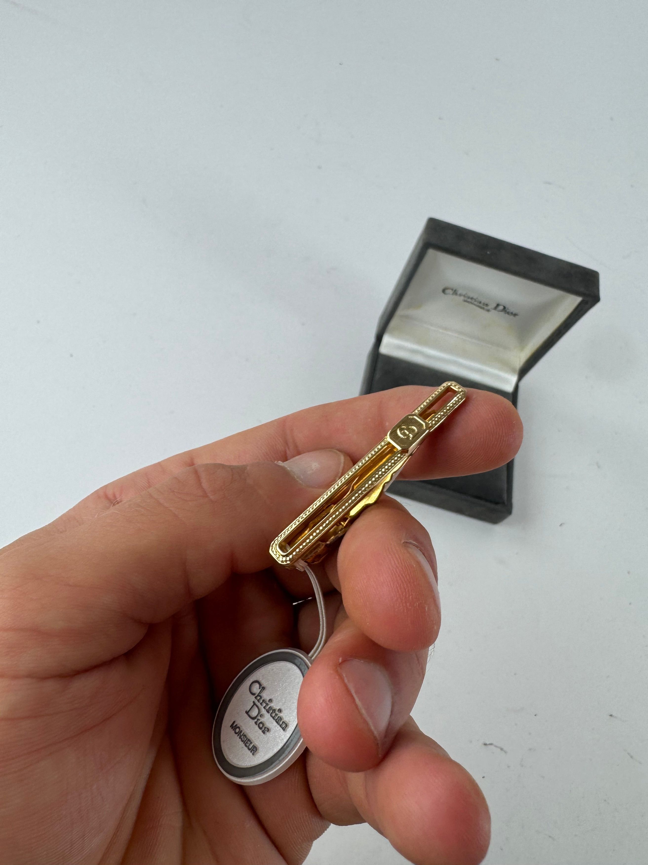 Dior Vintage steel money Tie clamp golden Size ONE SIZE - 3 Thumbnail