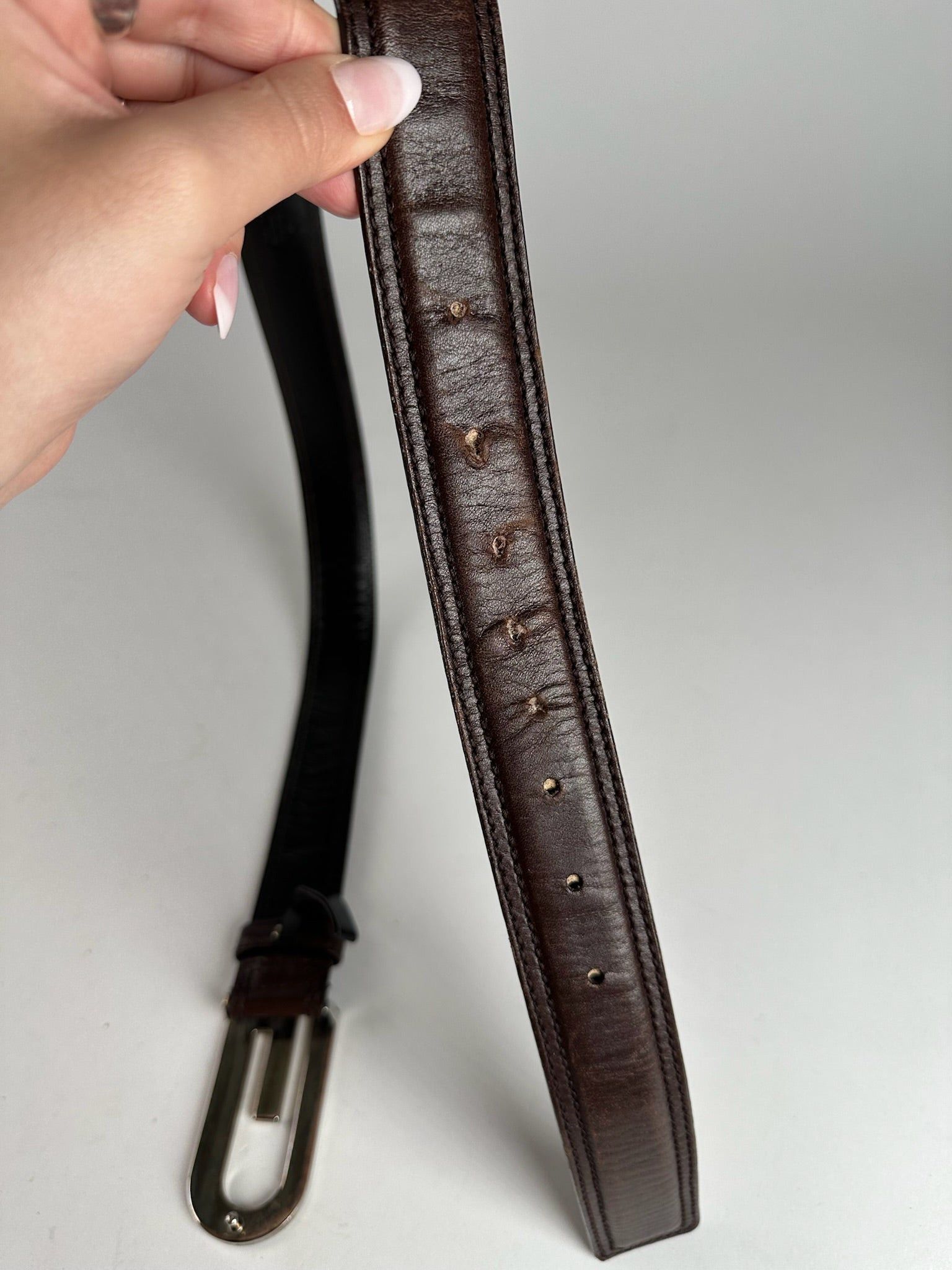 Gucci Vintage Leather belt brown Size ONE SIZE - 2 Thumbnail