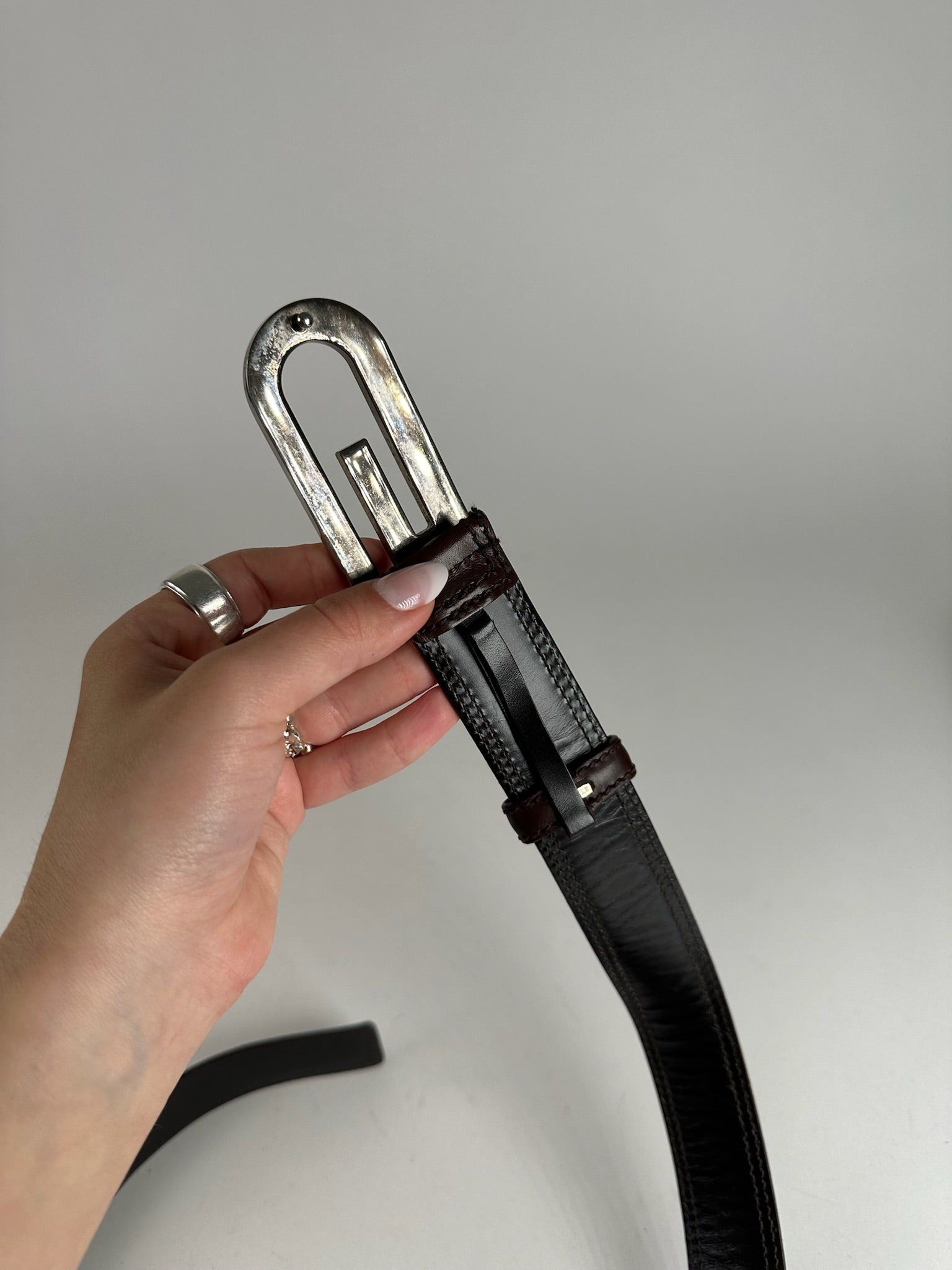 Gucci Vintage Leather belt brown Size ONE SIZE - 6 Thumbnail