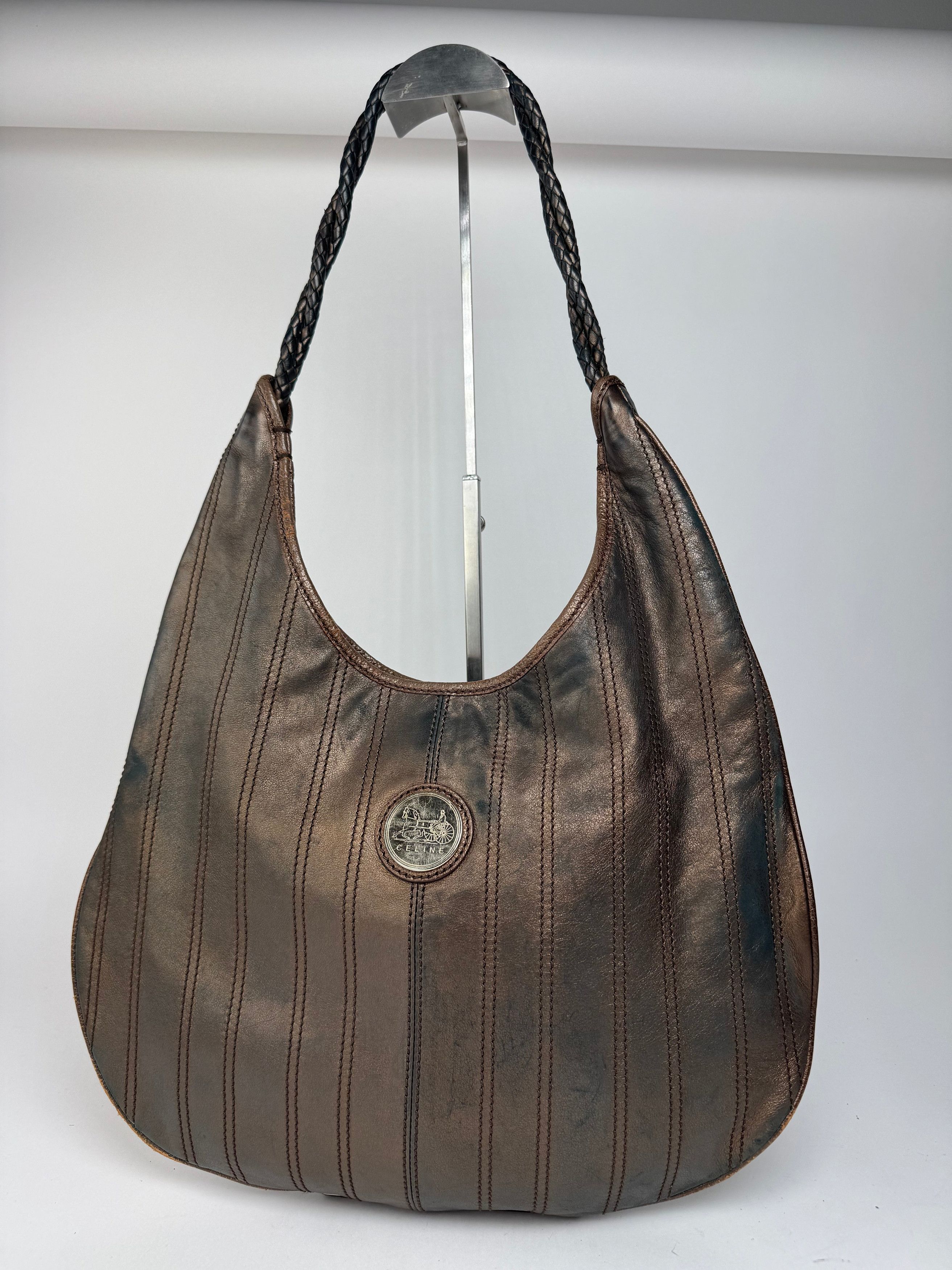 Celine Vintage Leather bag bronze brown Size ONE SIZE - 9 Thumbnail