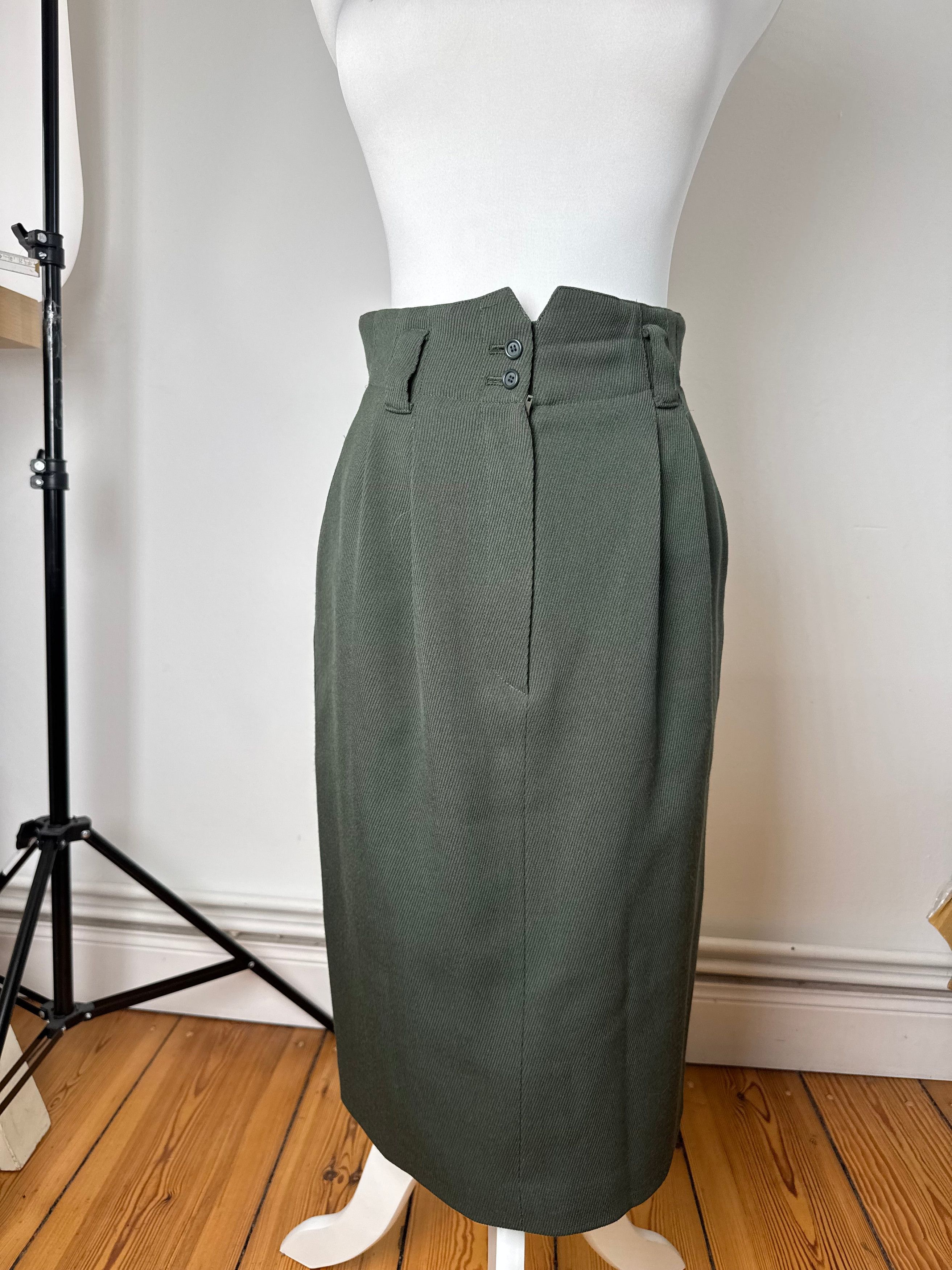 Dior Vintage Wool skirt Green M Size 30" / US 8 / IT 44 - 14 Thumbnail