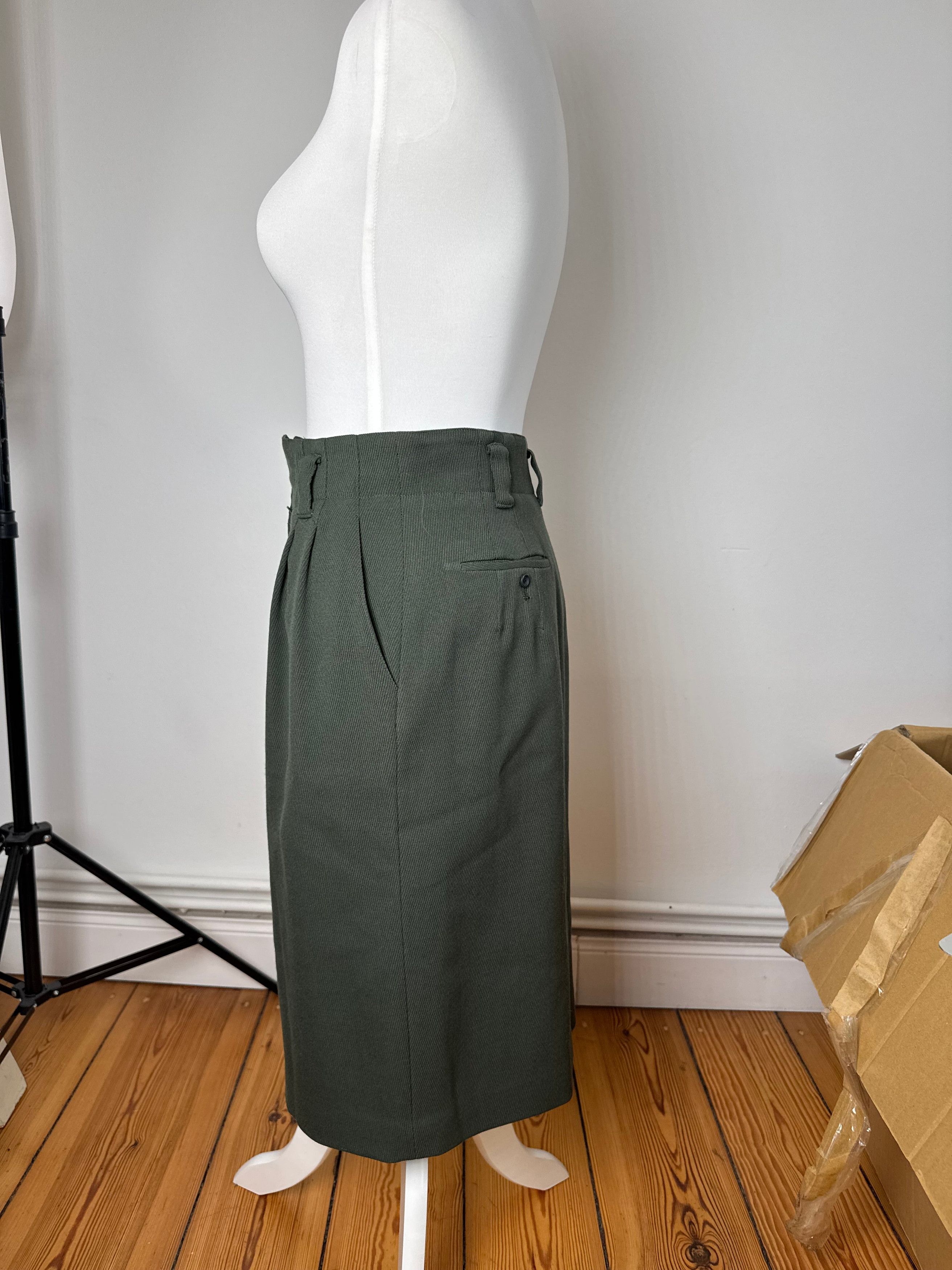 Dior Vintage Wool skirt Green M Size 30" / US 8 / IT 44 - 2 Thumbnail