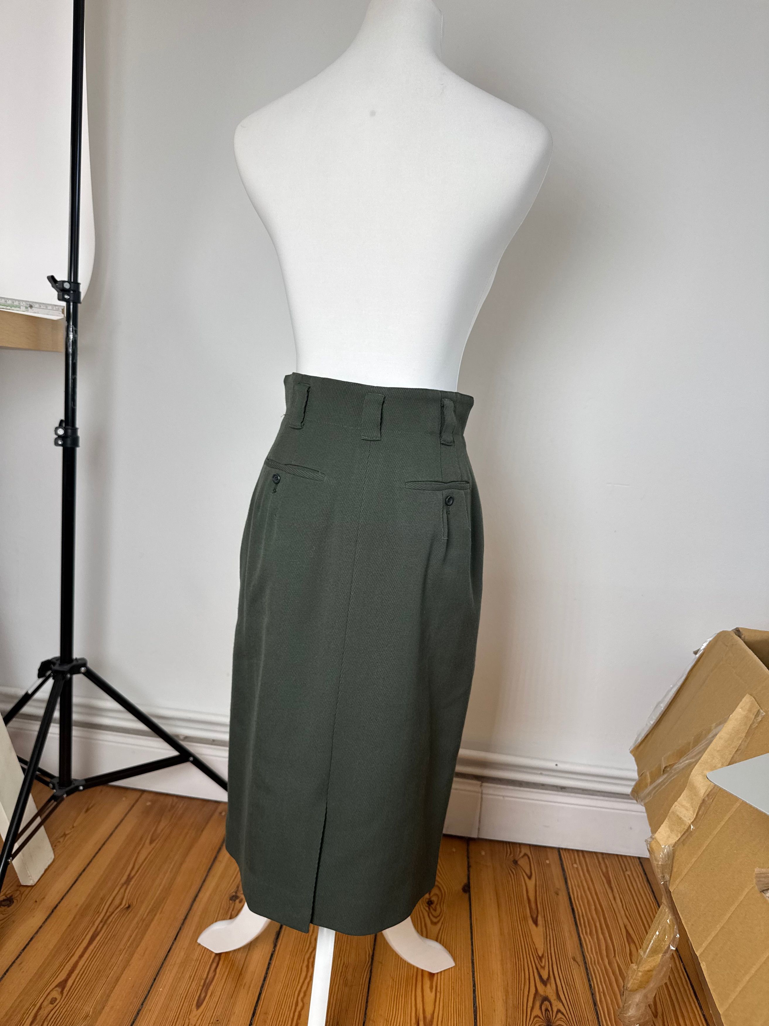 Dior Vintage Wool skirt Green M Size 30" / US 8 / IT 44 - 3 Thumbnail