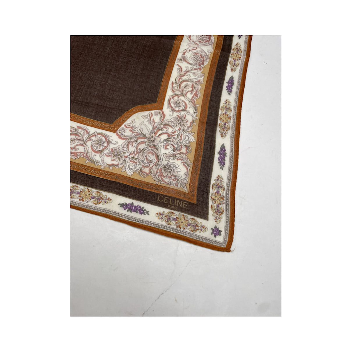 Celine Brown Silk Silk Handkerchief Size ONE SIZE - 2 Thumbnail