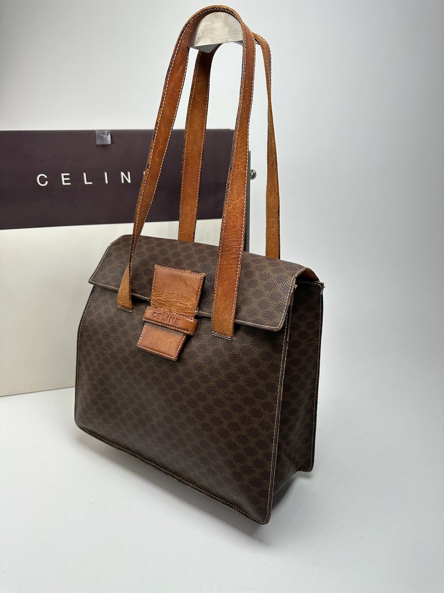 Celine Vintage Monogram Leather bag brown Size ONE SIZE - 5 Thumbnail