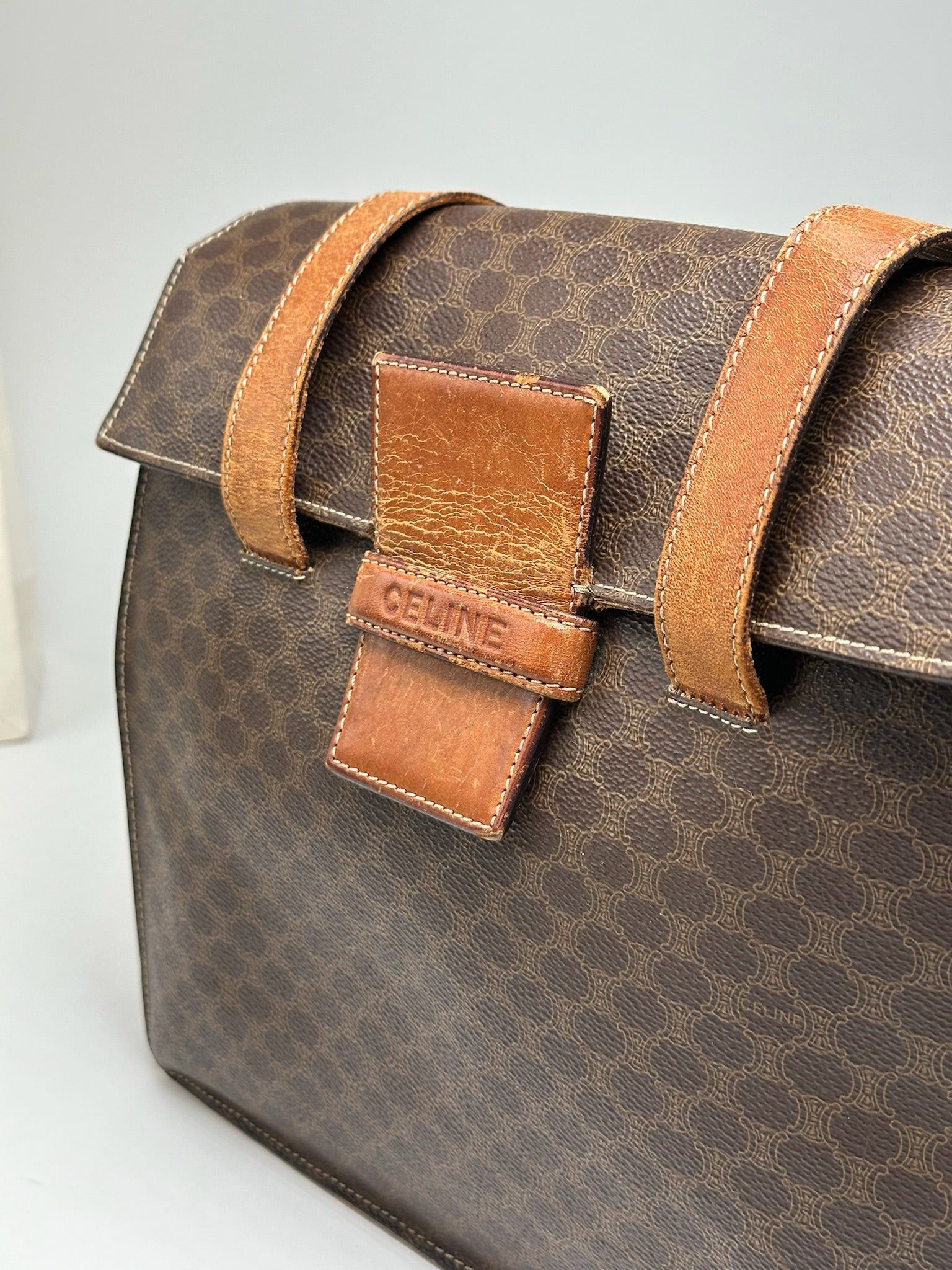 Celine Vintage Monogram Leather bag brown Size ONE SIZE - 11 Thumbnail