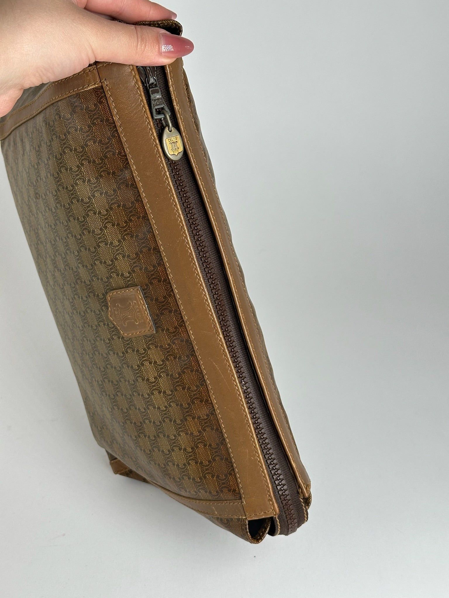 Celine Vintage Triomphe Leather Clutch brown Size ONE SIZE - 10 Thumbnail