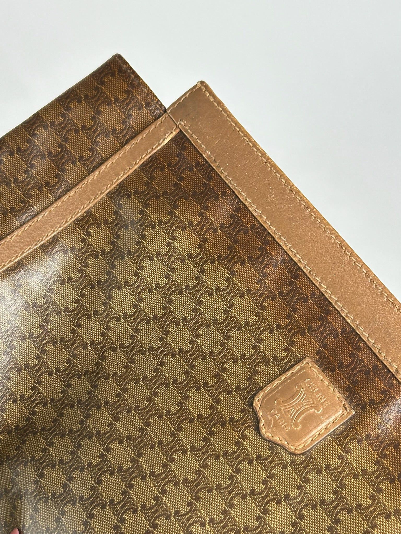 Celine Vintage Triomphe Leather Clutch brown Size ONE SIZE - 3 Thumbnail