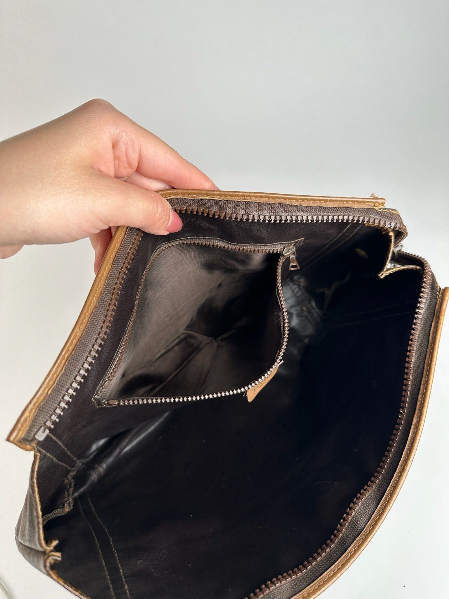 Celine Vintage Triomphe Leather Clutch brown Size ONE SIZE - 5 Thumbnail