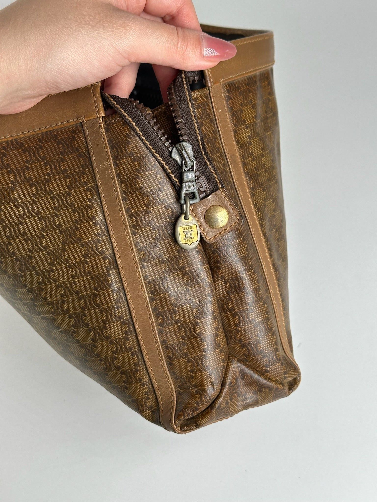 Celine Vintage Triomphe Leather Clutch brown Size ONE SIZE - 6 Thumbnail
