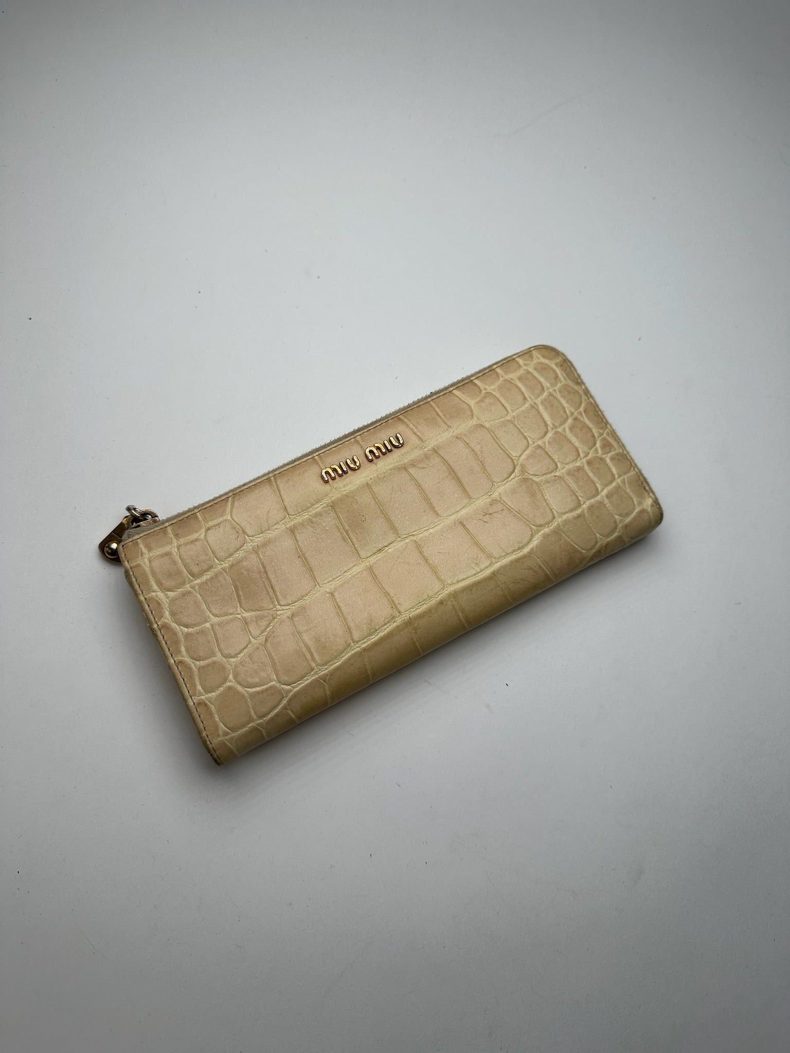 Miu Miu Vintage Leather Wallet White Size ONE SIZE - 8 Thumbnail