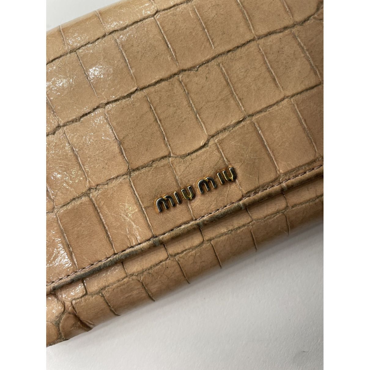 Miu Miu Beige Leather Wallet Size ONE SIZE - 4 Thumbnail