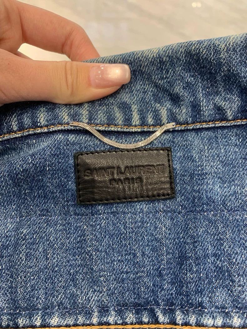Saint Laurent Paris Saint Laurent Denim Jacket with Sweet Dreams Embroidery Size US XS / EU 42 / 0 - 5 Thumbnail