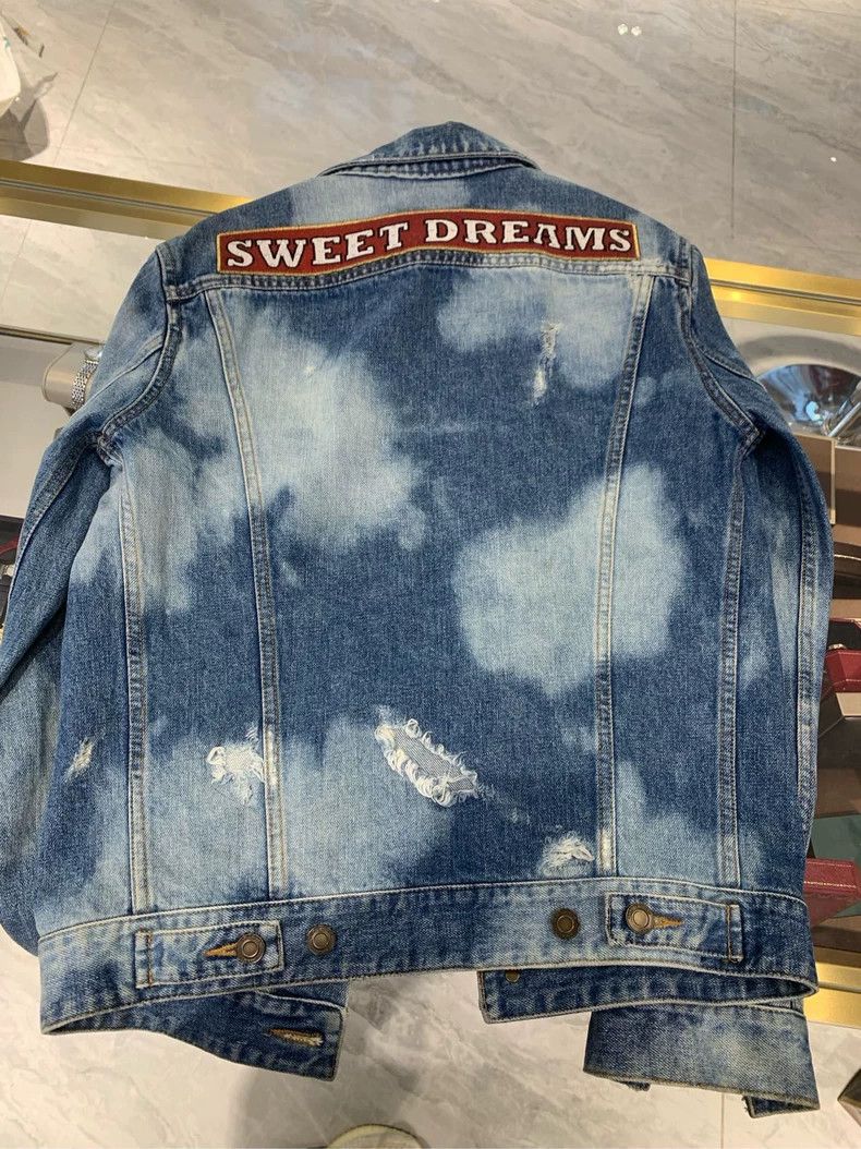 Saint Laurent Paris Saint Laurent Denim Jacket with Sweet Dreams Embroidery Size US XS / EU 42 / 0 - 2 Thumbnail