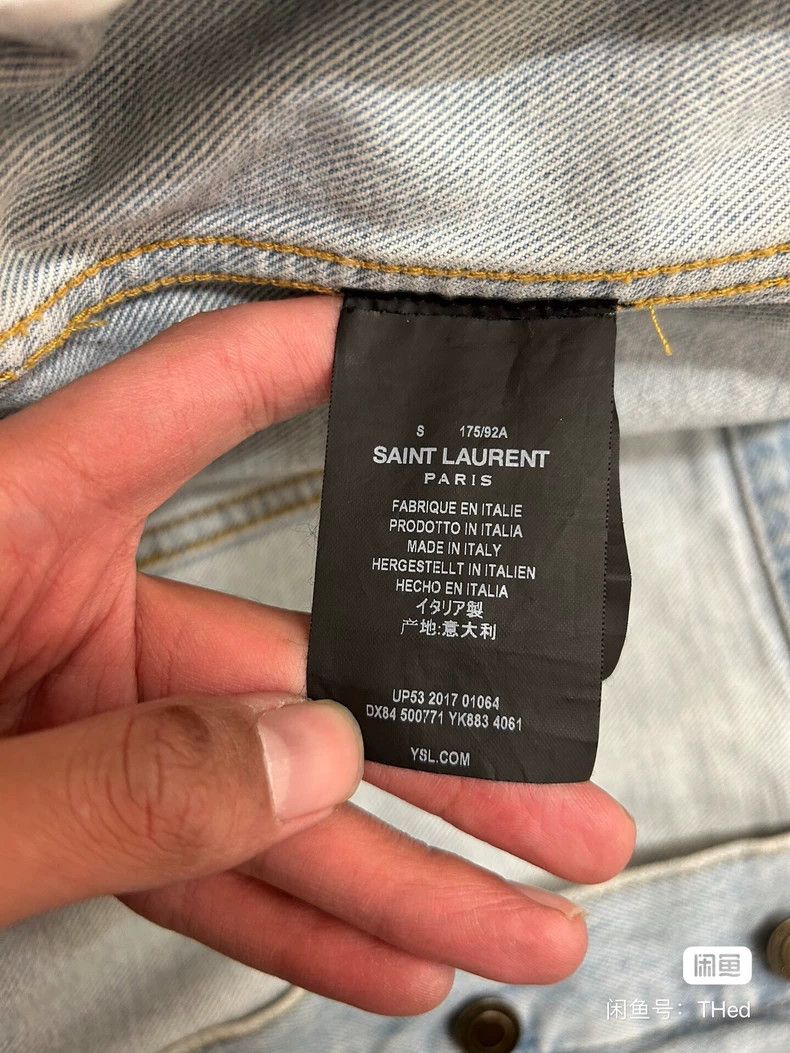 Saint Laurent Paris Saint Laurent Distressed Denim Jacket Size US S / EU 44-46 / 1 - 4 Thumbnail