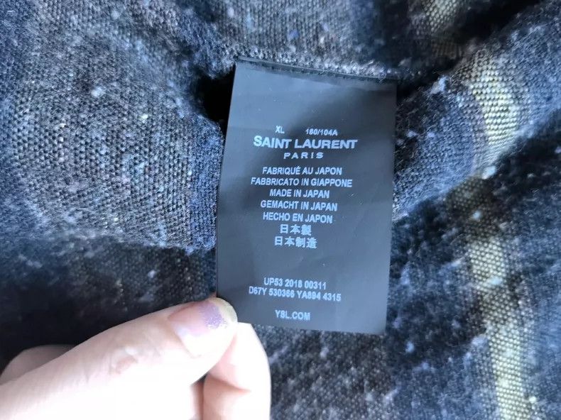 Saint Laurent Paris YSL Men's Denim Jacket with Wool Lining Size US XL / EU 56 / 4 - 3 Thumbnail