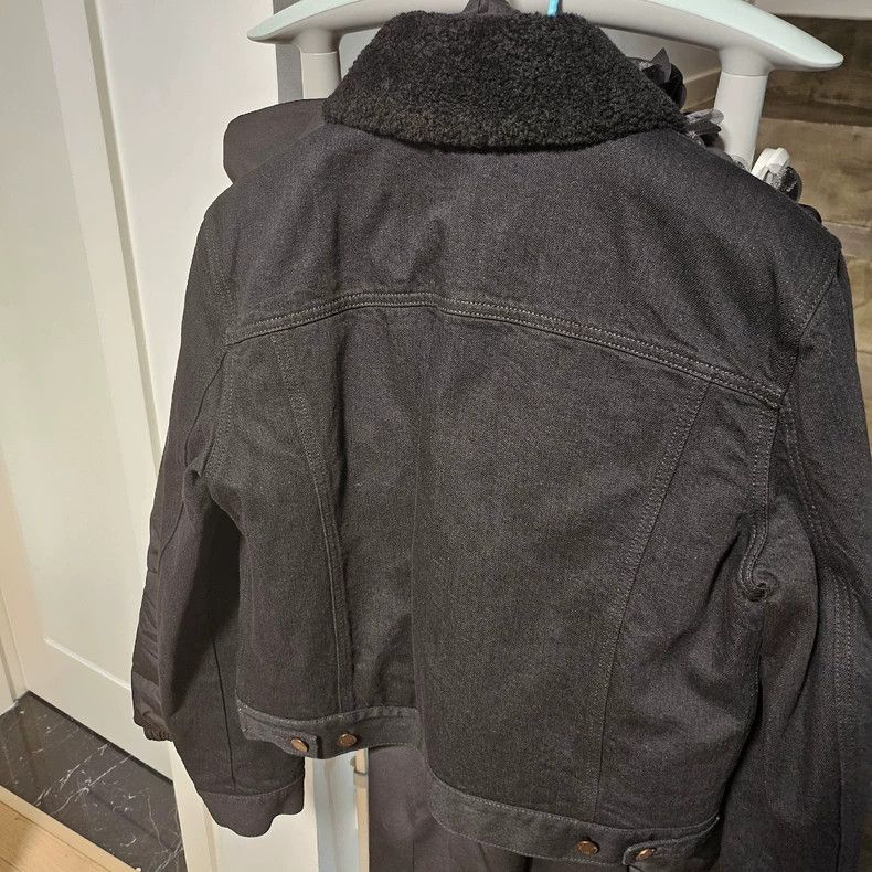 Saint Laurent Paris YSL Black Denim Jacket with Shearling Collar Size US L / EU 52-54 / 3 - 7 Thumbnail