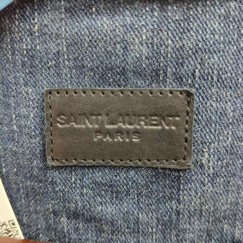 Yves Saint Laurent YSL Denim Jacket with Rainbow Back Print Size US L / EU 52-54 / 3 - 3 Thumbnail