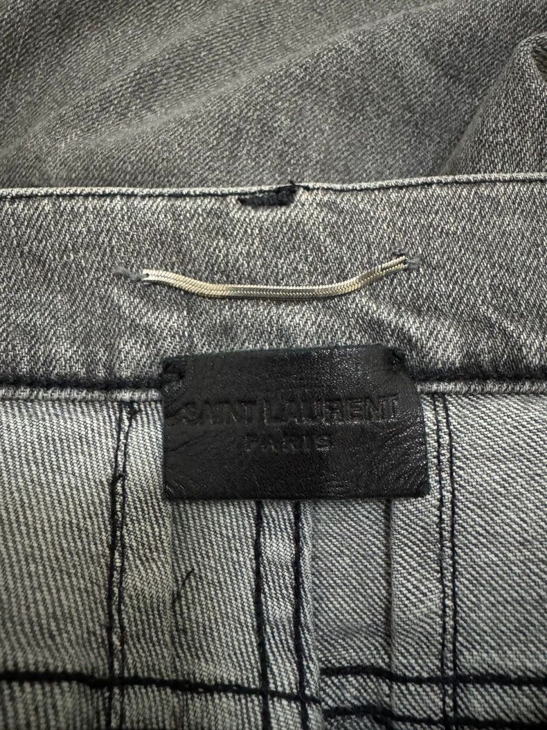 Saint Laurent Paris Saint Laurent Washed Gray Denim Jeans Size US 30 / EU 46 - 2 Thumbnail