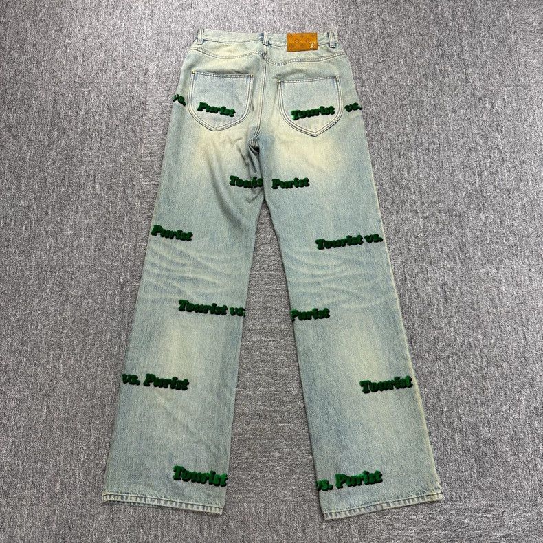 Louis Vuitton Louis Vuitton Flocked Letter Denim Jeans Size US 29 - 2 Thumbnail