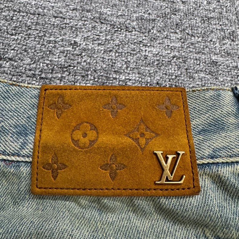 Louis Vuitton Louis Vuitton Flocked Letter Denim Jeans Size US 29 - 3 Thumbnail