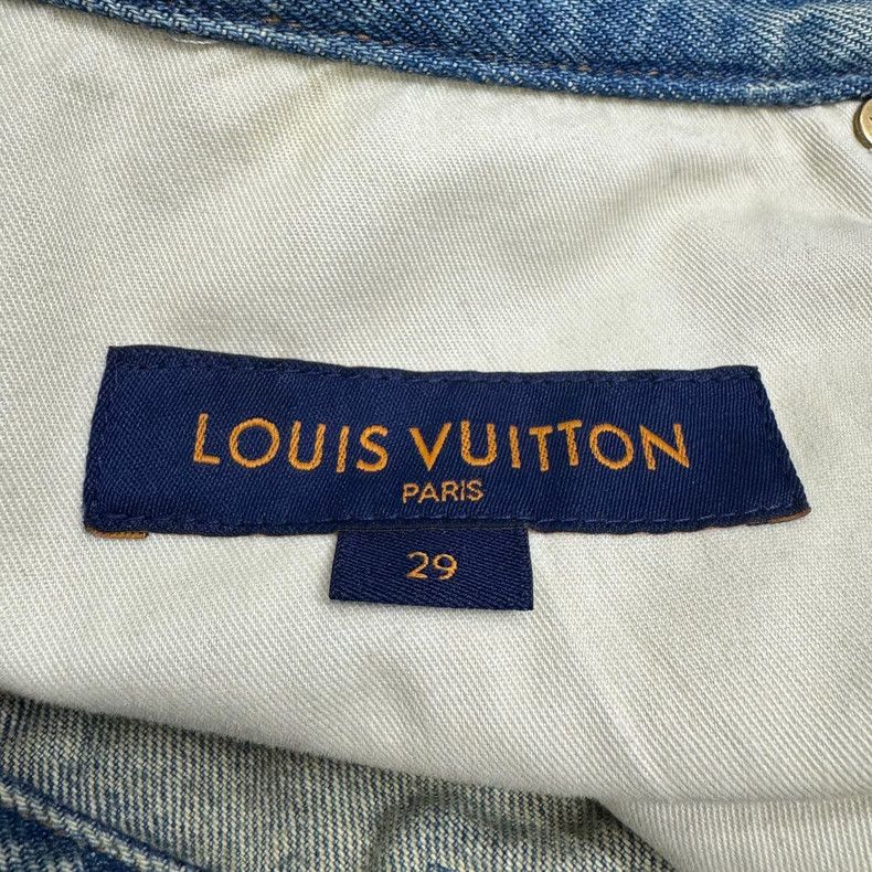 Louis Vuitton Louis Vuitton Flocked Letter Denim Jeans Size US 29 - 4 Thumbnail