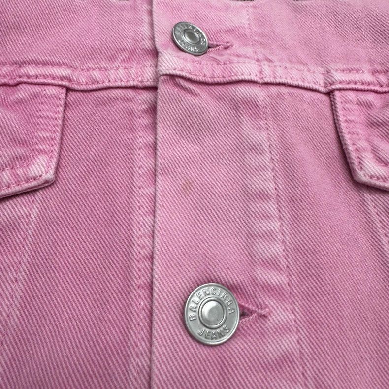 Balenciaga Balenciaga Embroidered Pink Denim Jacket Size US M / EU 48-50 / 2 - 3 Thumbnail