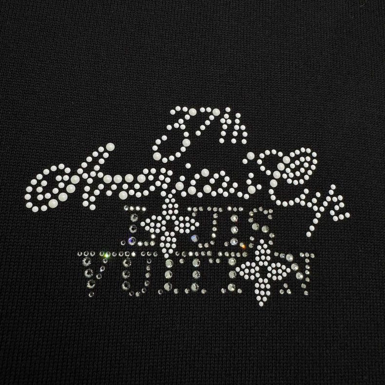 Louis Vuitton Louis Vuitton Black Crystal Letter Short Sleeve Tee Size US XXL / EU 58 / 5 - 3 Thumbnail