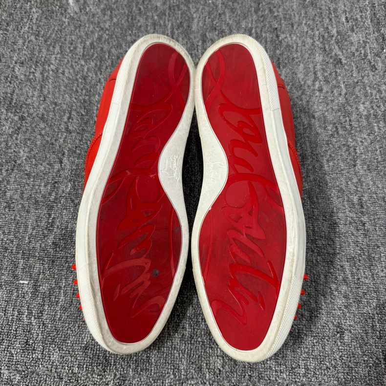Vintage Christian Louboutin Red Studded Leather Shoes Size US 10.5 / EU 43-44 - 4 Thumbnail