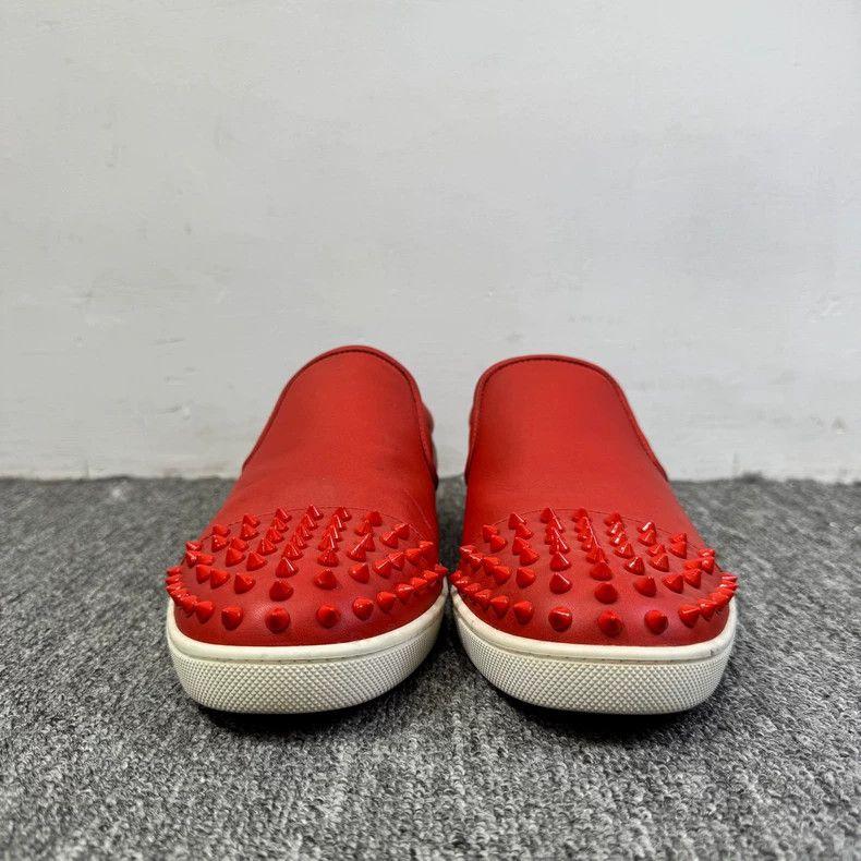 Vintage Christian Louboutin Red Studded Leather Shoes Size US 10.5 / EU 43-44 - 2 Thumbnail